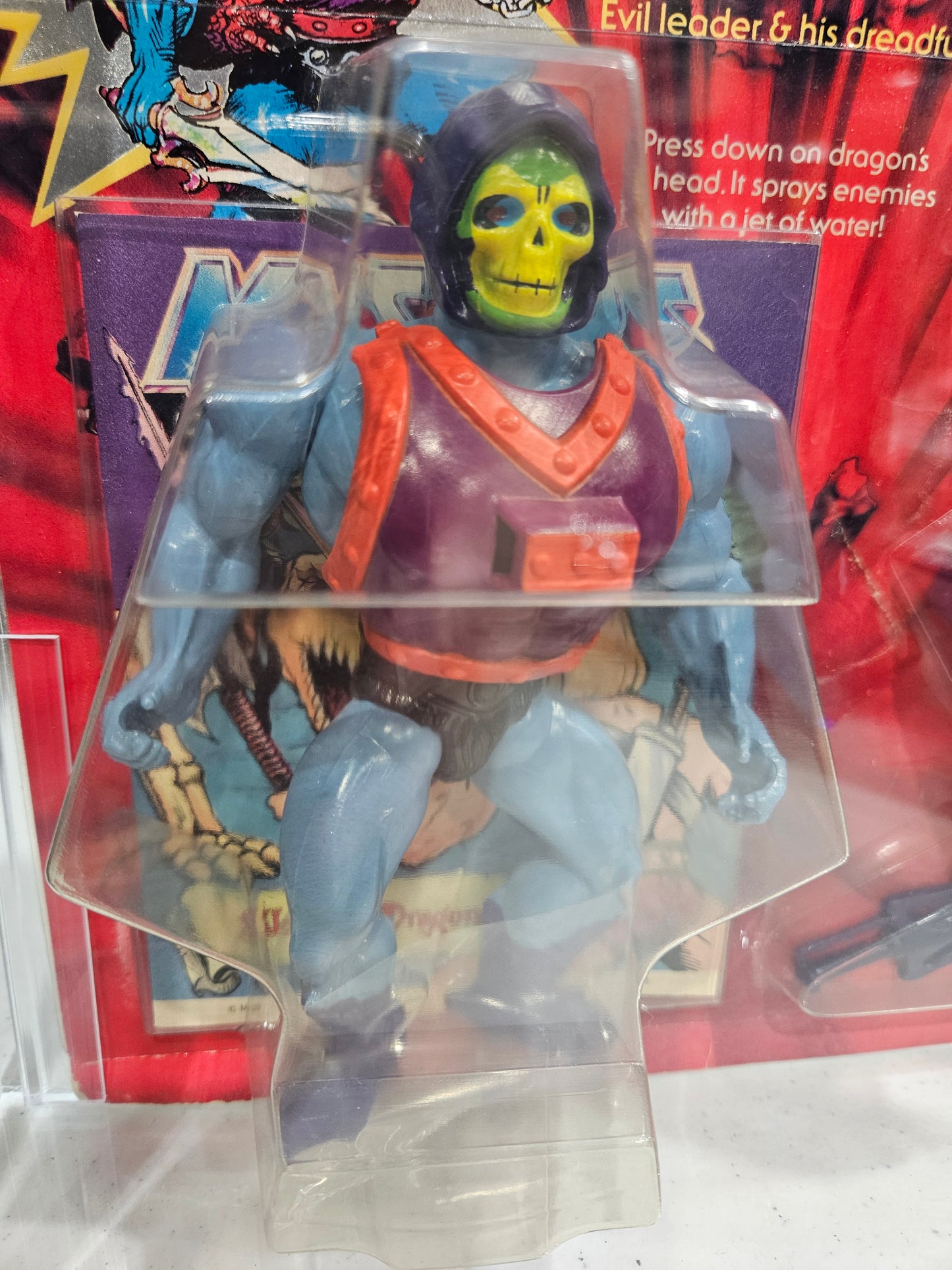 1985 Mattel MOTU Dragon Blaster Skeletor AFA 75+ Y-EX+/NM