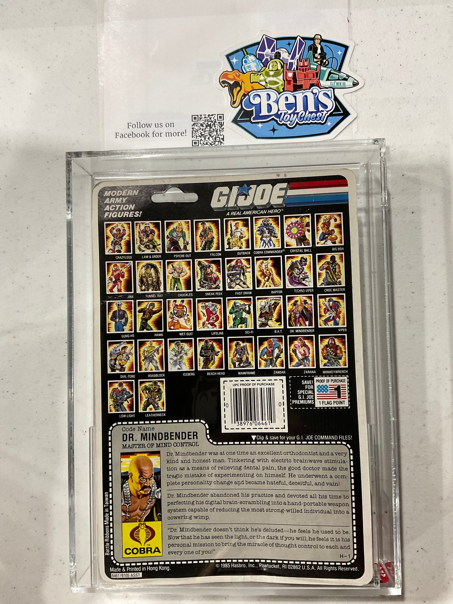 1987 Hasbro GI JOE Dr. Mindbender w/ Battle ribbon AFA 80 NM (C80 B80 F85)