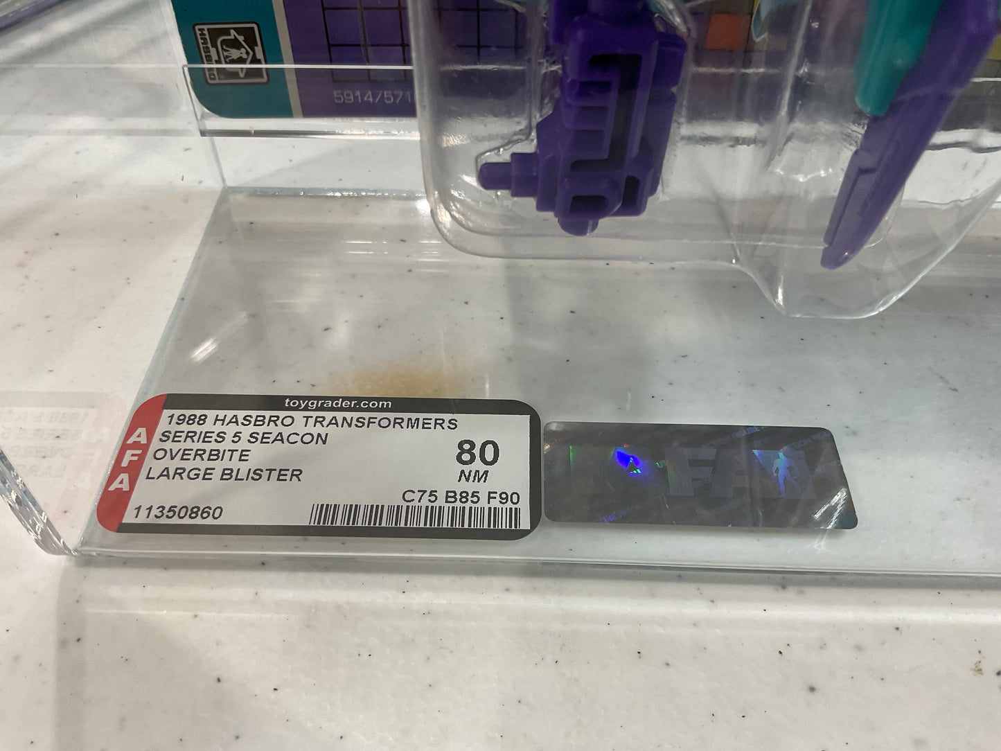1988 Hasbro Transformers Series 5 Seacon Overbite AFA 80