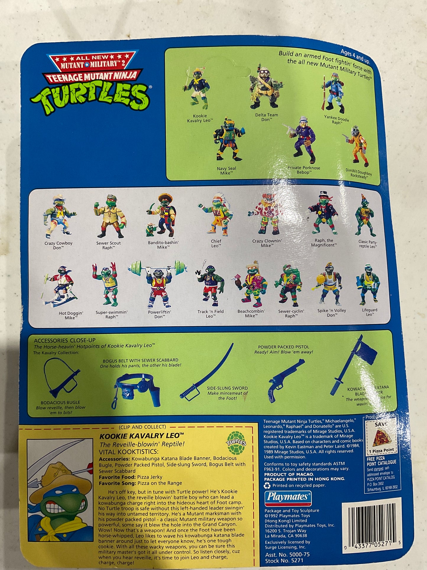 1992 TMNT Mutant Military Kookie Kavalry Leo