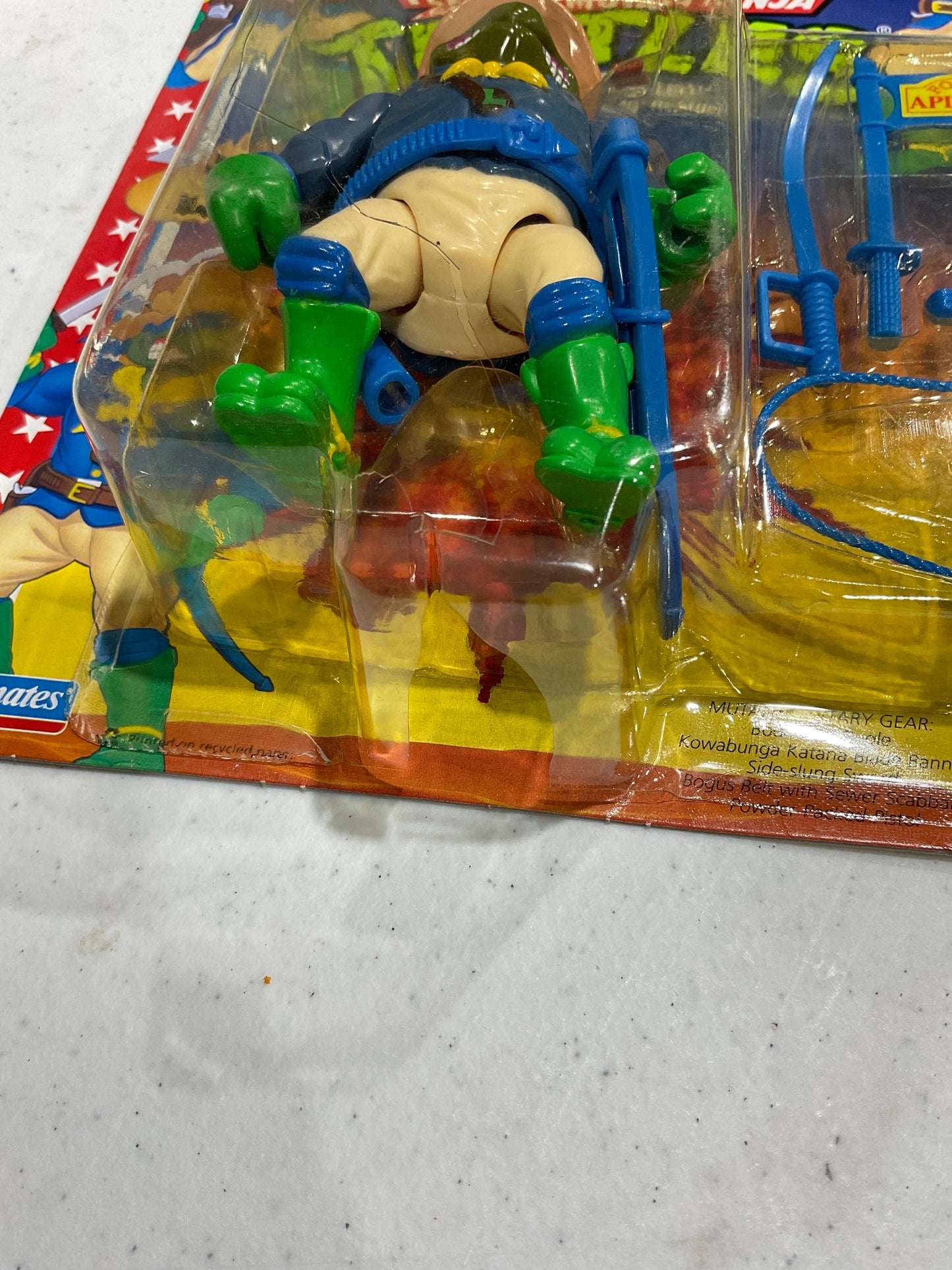 1992 TMNT Mutant Military Kookie Kavalry Leo, DAMAGED BUBBLE