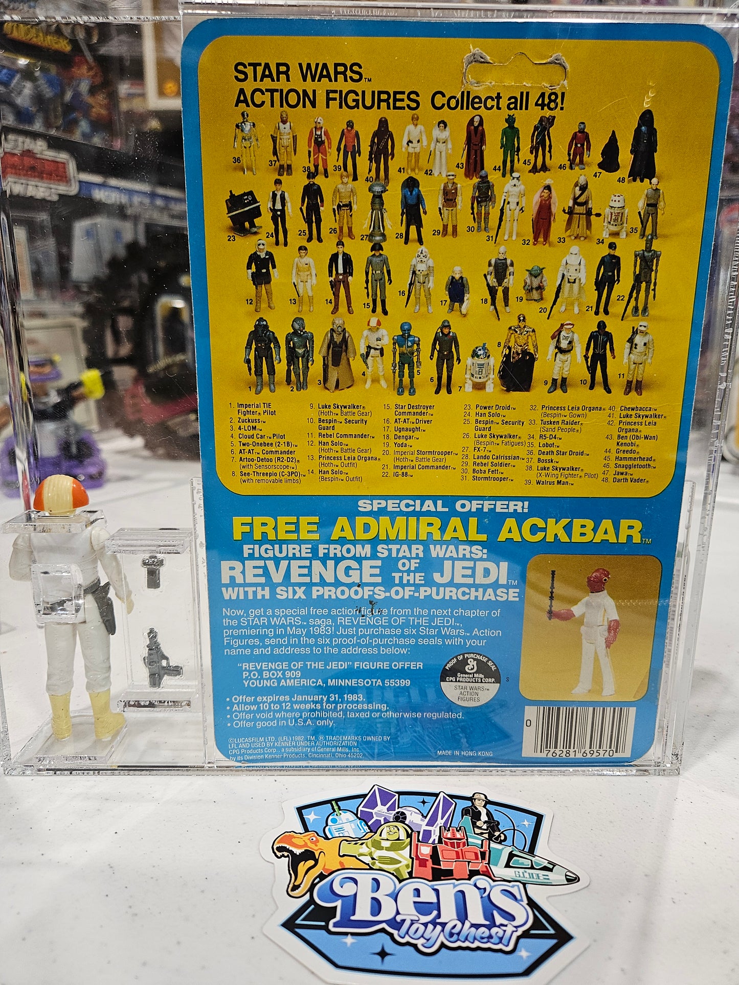 1981 Kenner Star Wars Cloud Car Pilot COO 2-Line CAS 80+