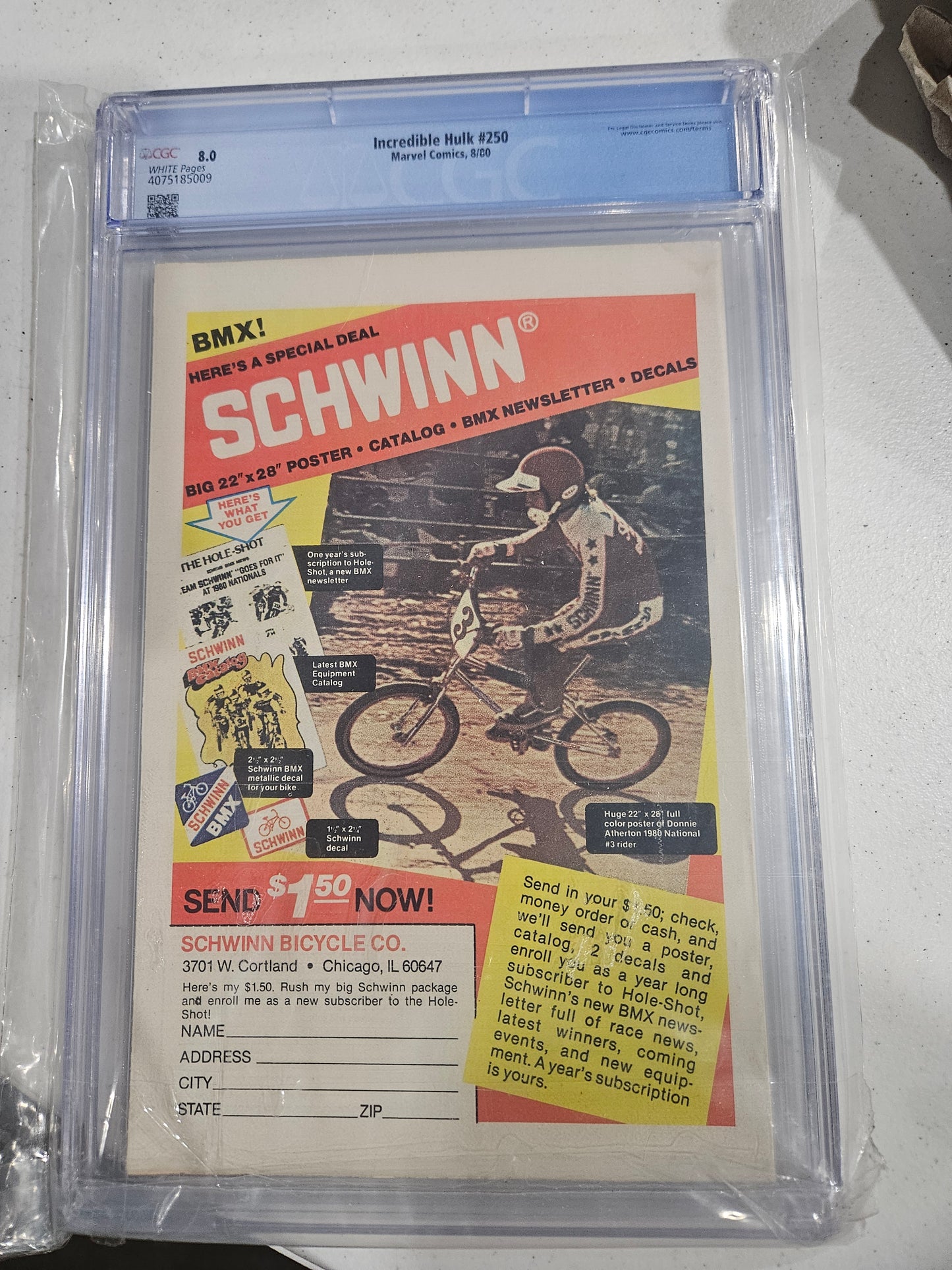 1980 Marvel The Incredible Hulk #250 CGC 8.0