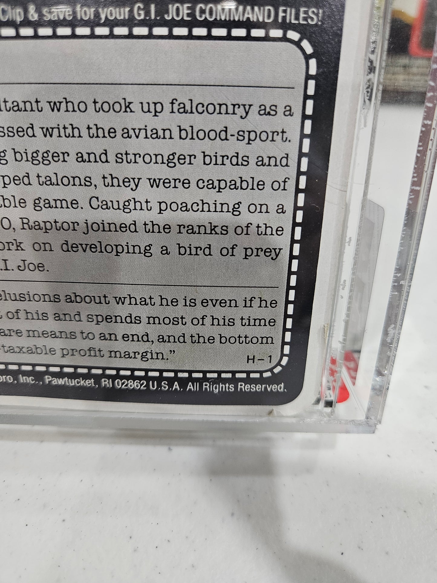 1987 Hasbro GI Joe Raptor AFA 85 NM+