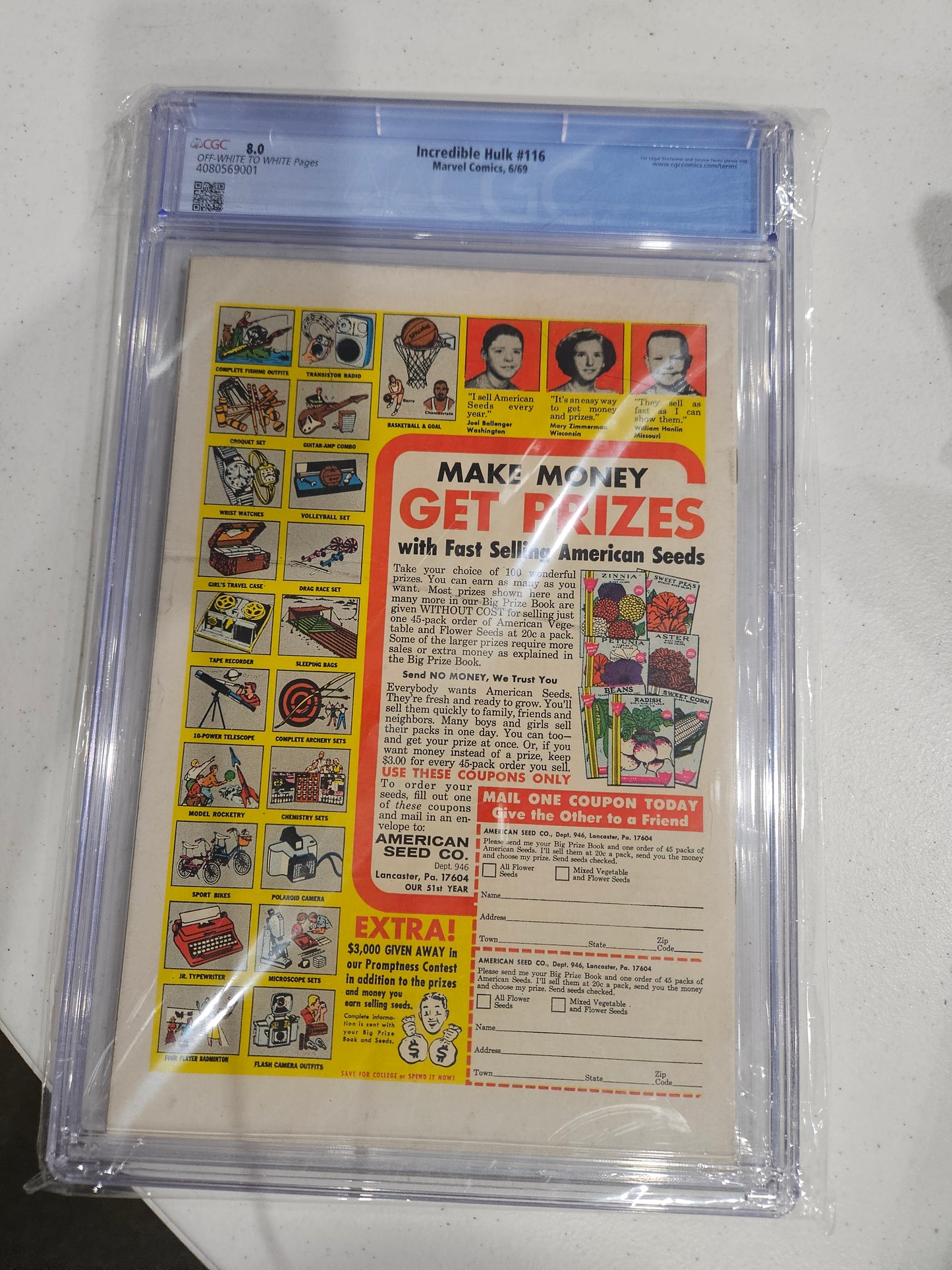 1969 Marvel The Incredible Hulk #116 CGC 8.0