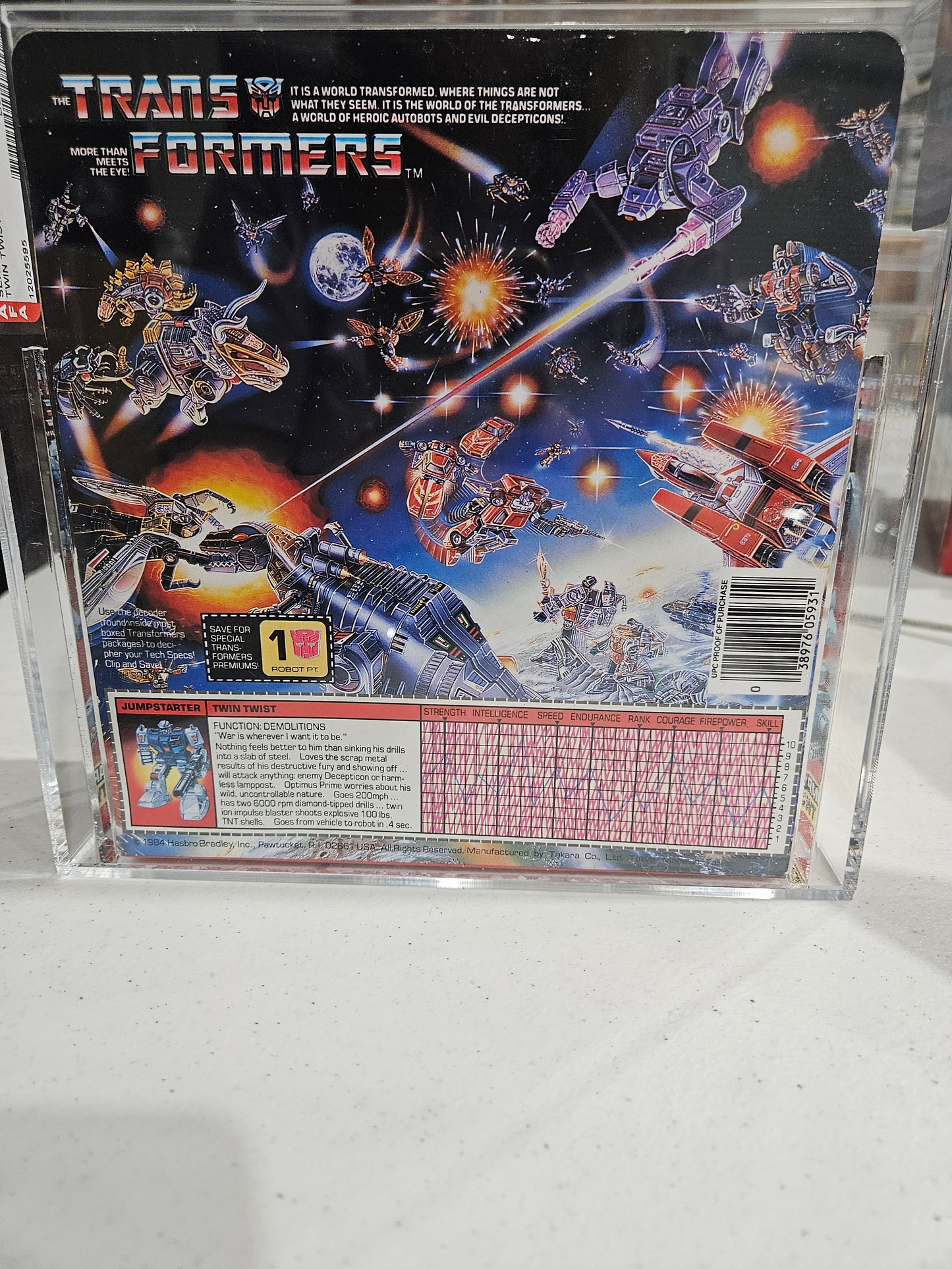 1985 Hasbro Transformers Twin Twist AFA 80+ Y-NM