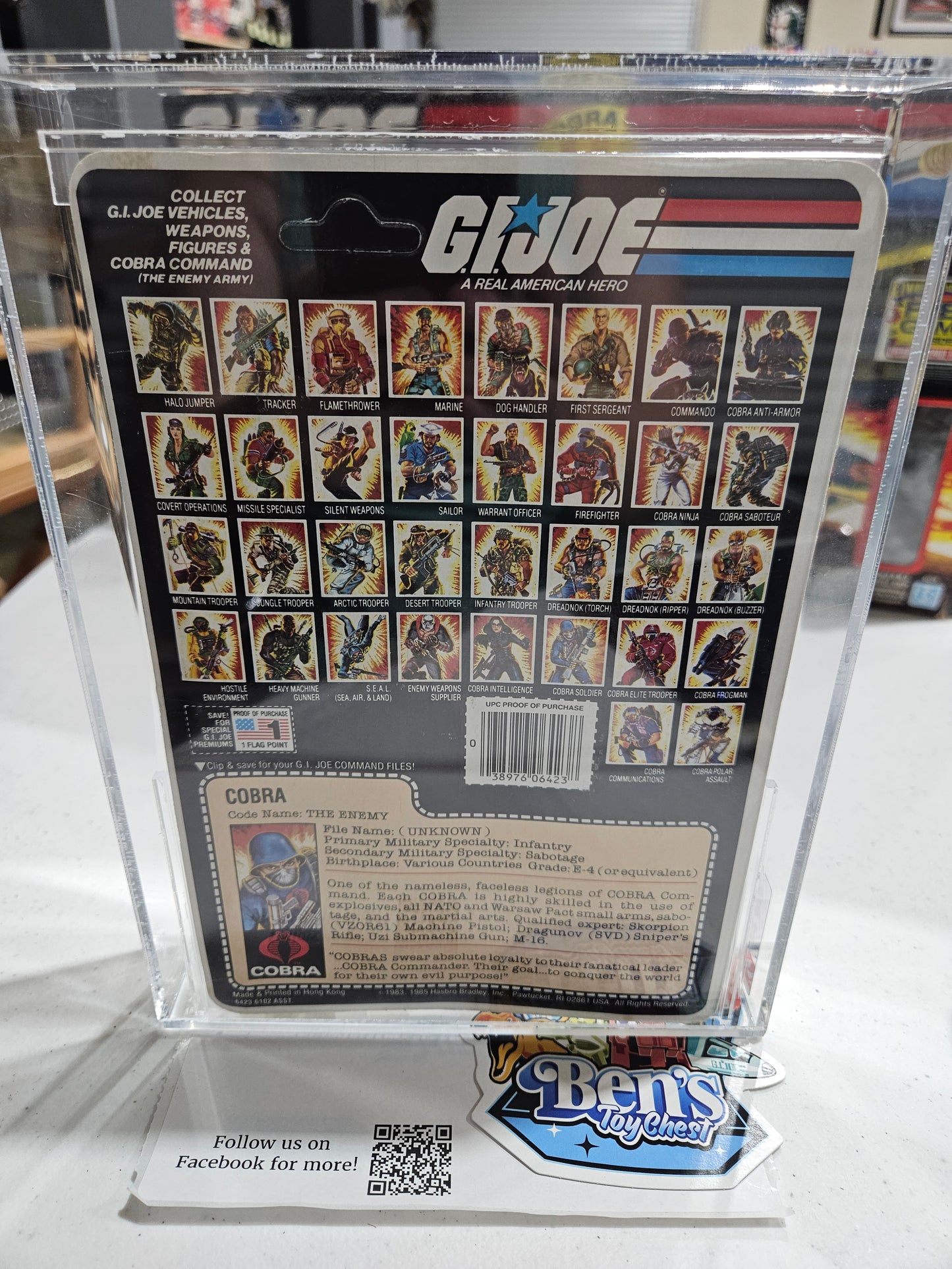1985 Hasbro GI Joe Cobra AFA 80 Y-NM