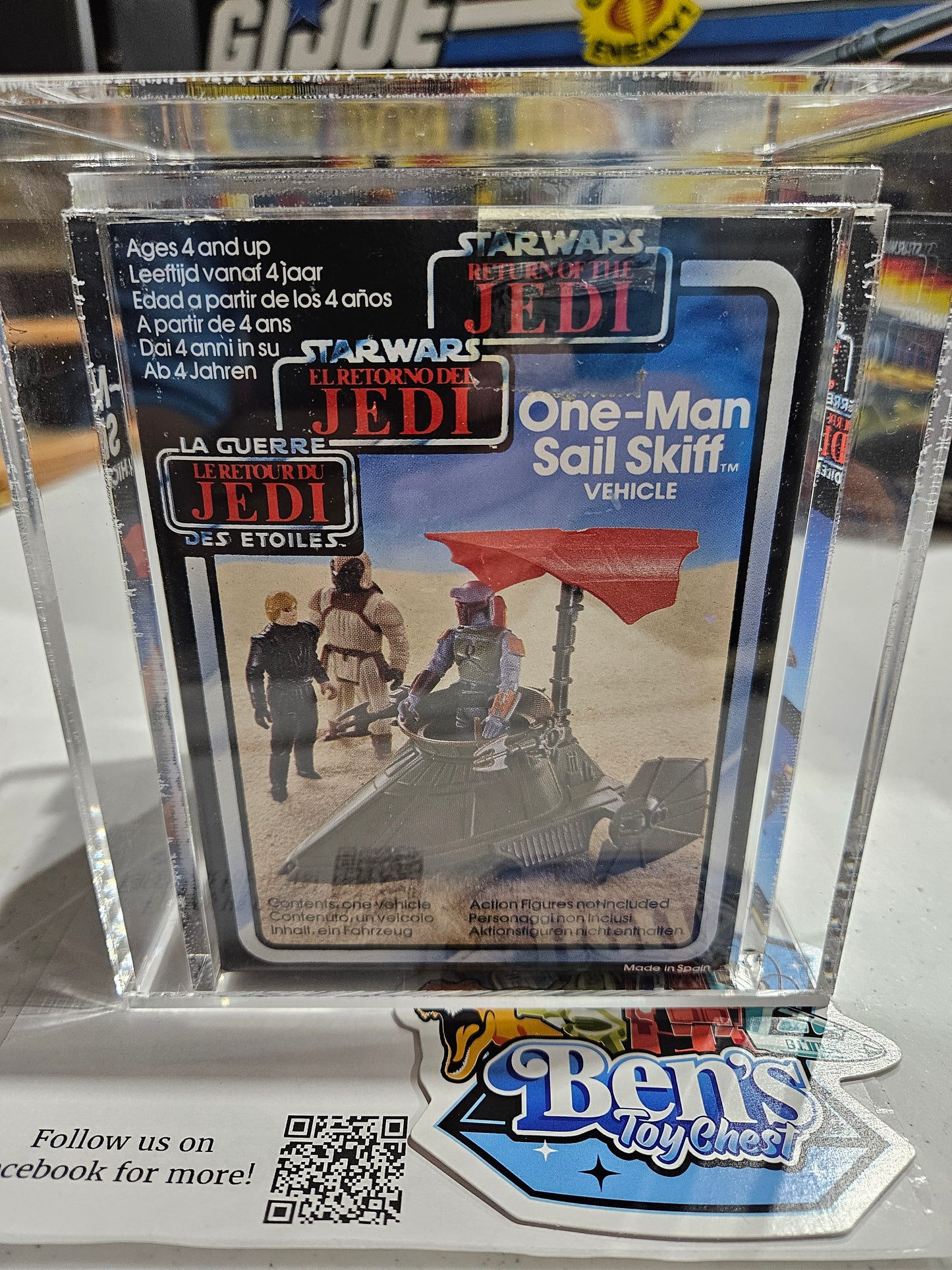 1984 Palitoy Star Wars Tri-Logo One-Man Sail Skiff AFA 80