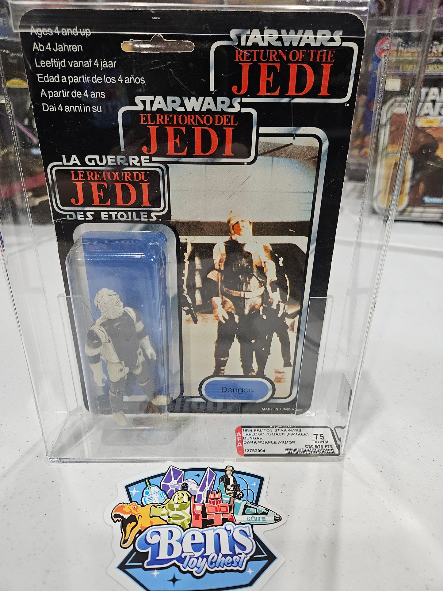 1984 Palitoy Star Wars Tri-Logo Dengar Dark Purple AFA 75 EX+/NM