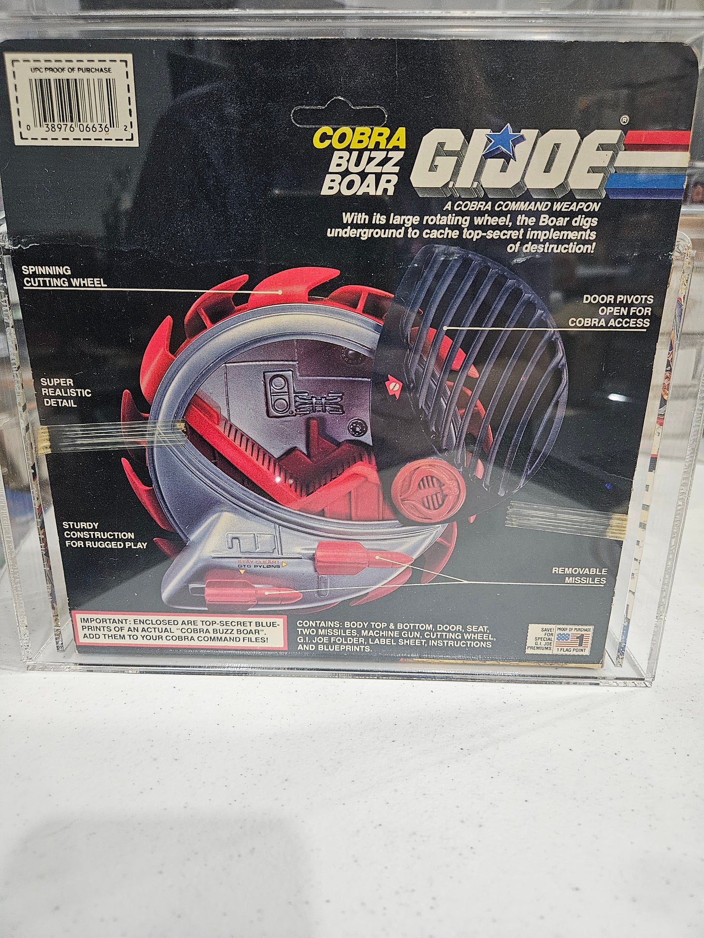 1987 Hasbro GI Joe Cobra Buzz Boar CAS 80