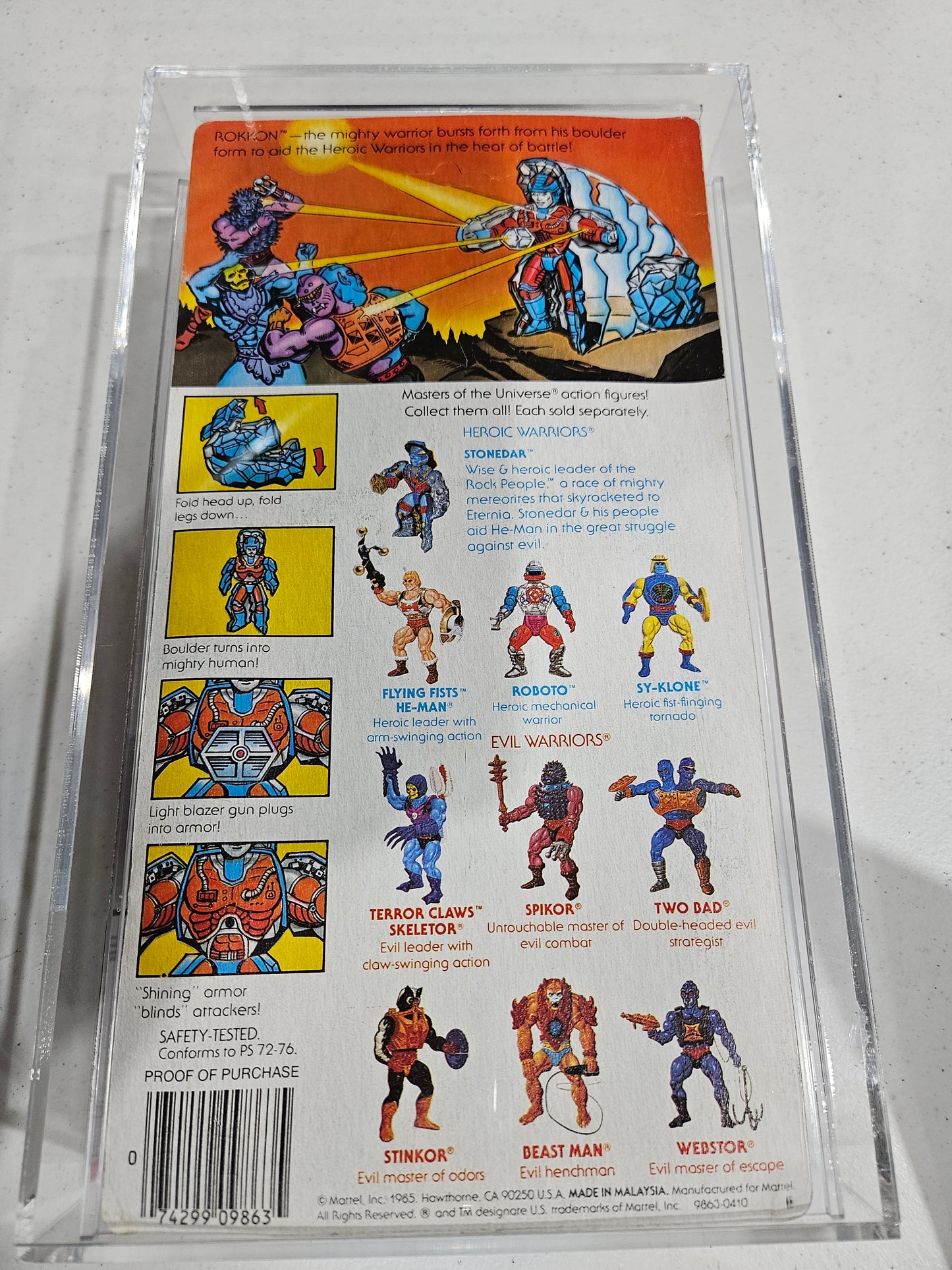 1985 Mattel MOTU Rokkon AFA 80 NM