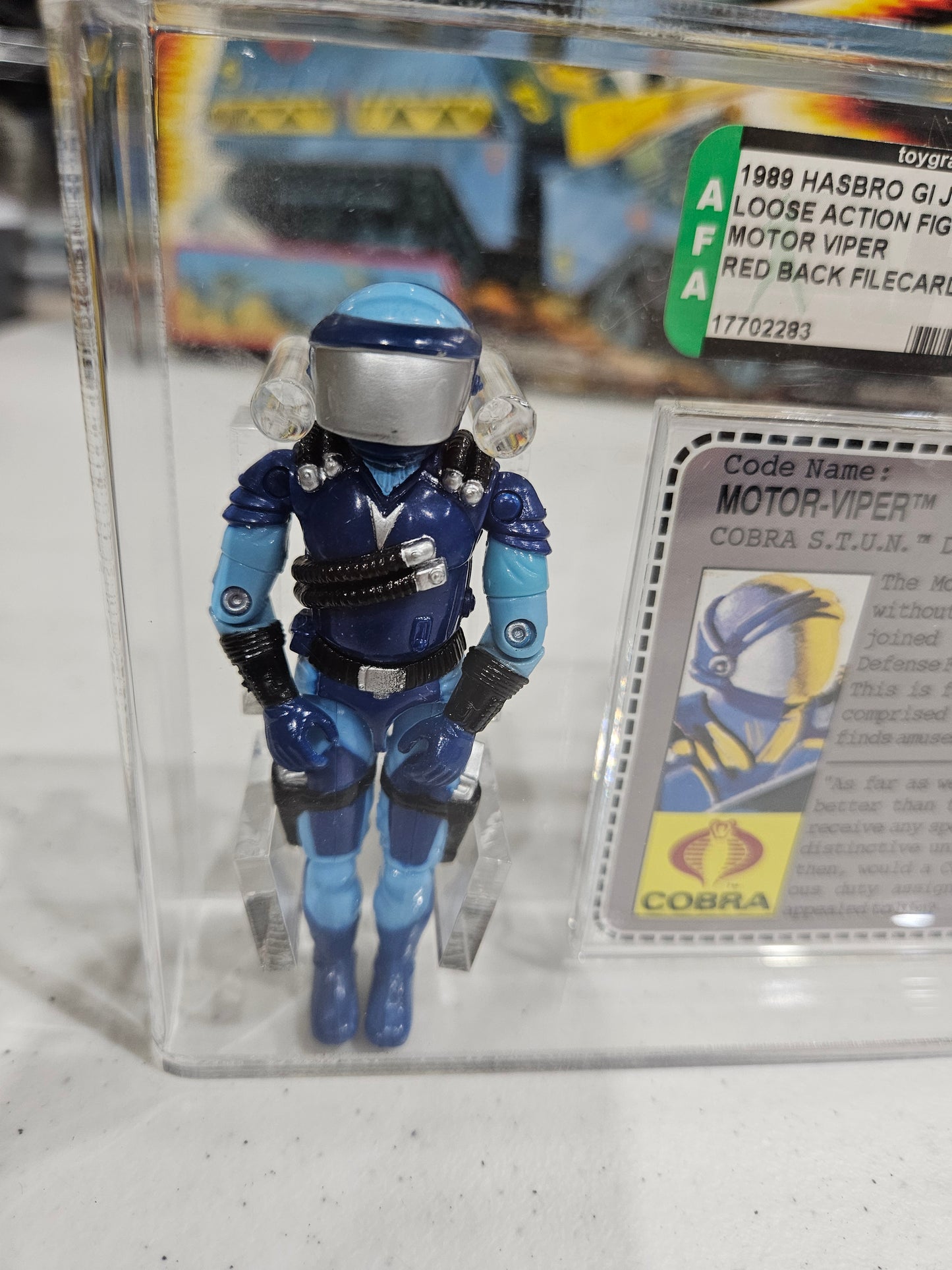 1989 Hasbro GI Joe Motor Viper Red Back AFA U85