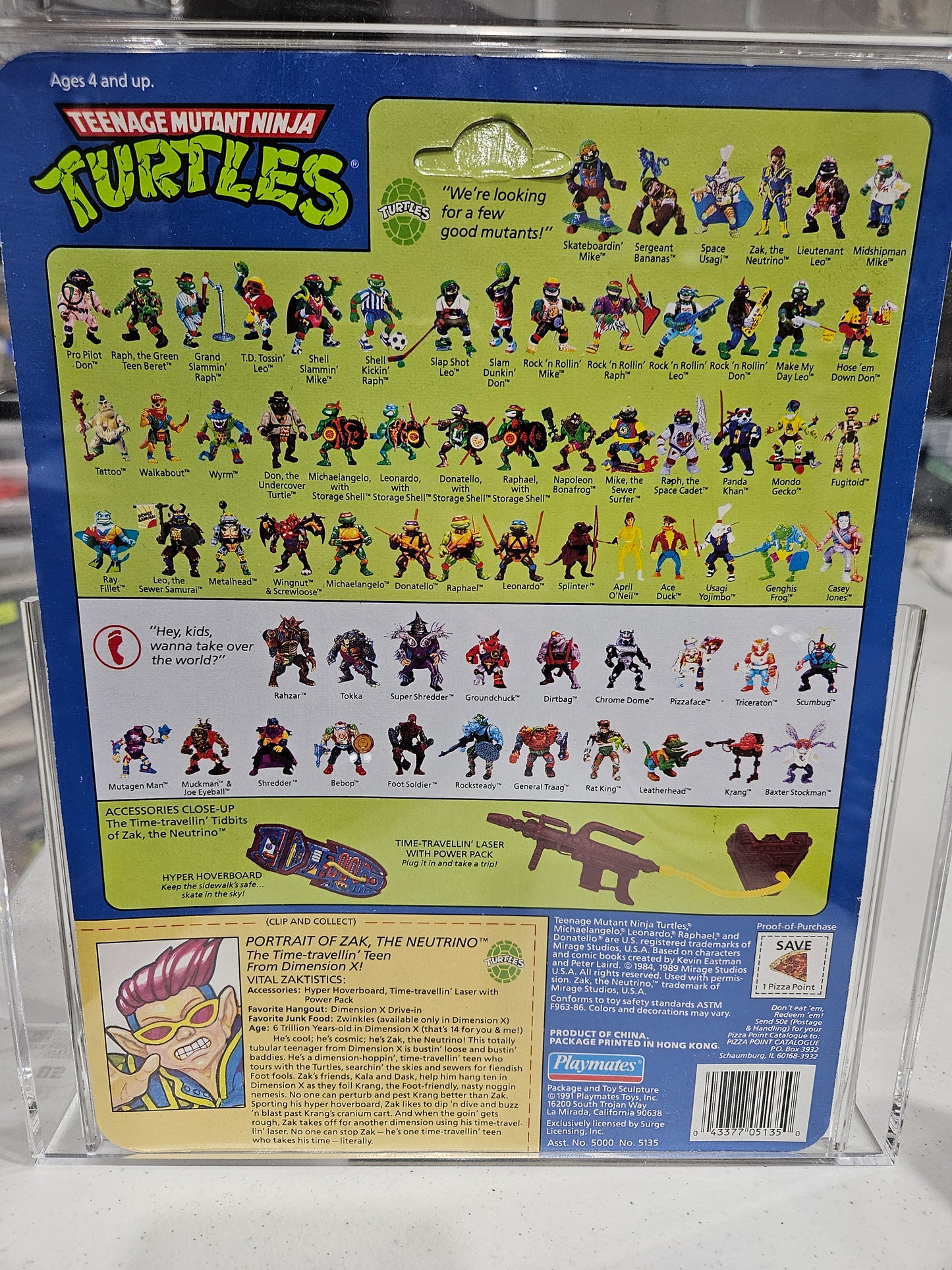 1991 Playmates TMNT Zak the Neutrino CAS 85