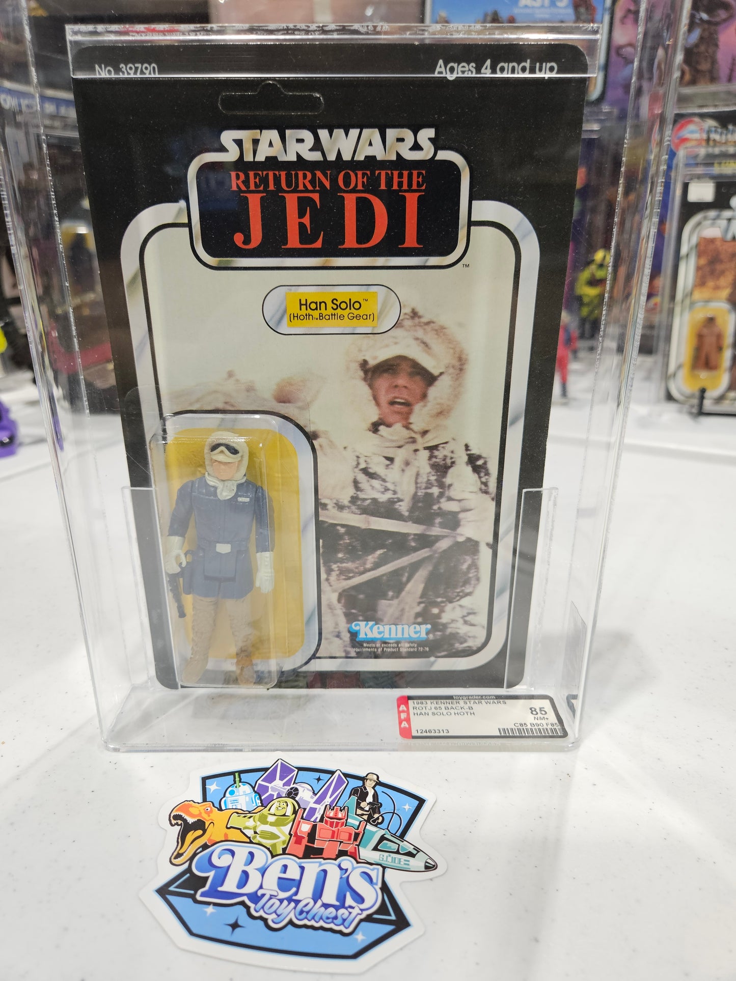 1983 Kenner Star Wars ROTJ 65 Back-B Han Solo (Hoth) AFA 85 NM+