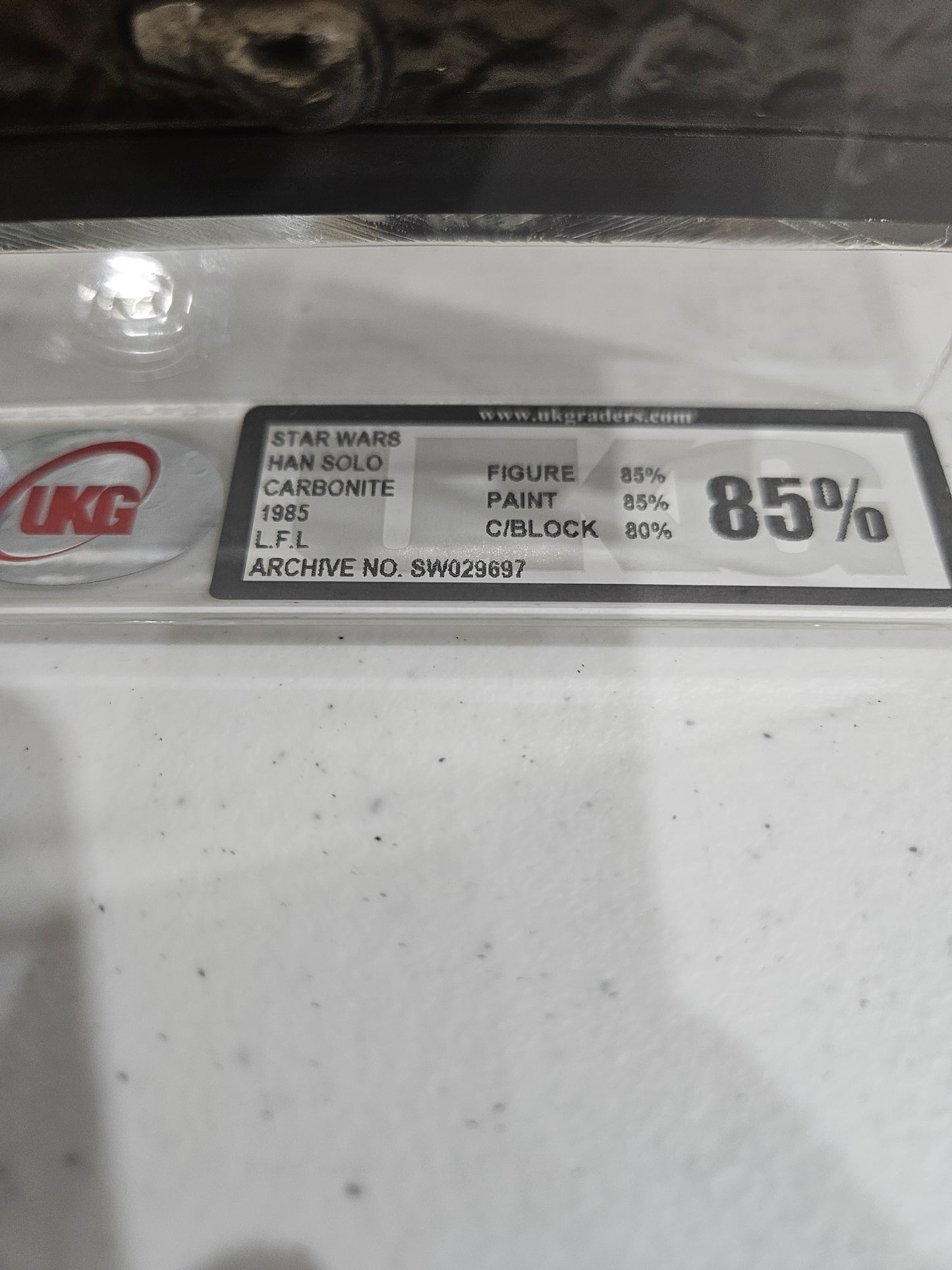 1985 Kenner Star Wars Han Solo Carbonite UKG 85%