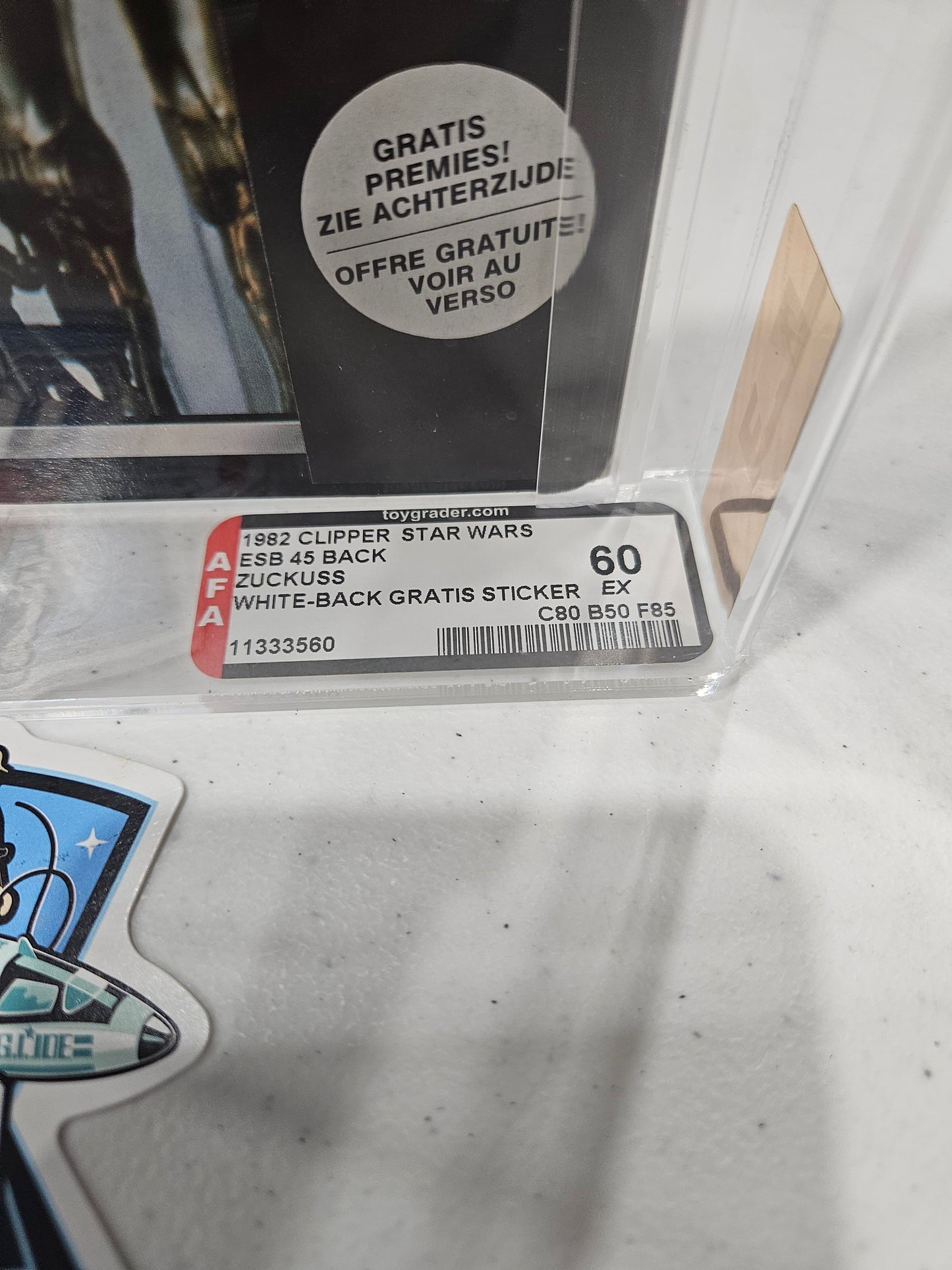 1982 Clipper Star Wars Zuckuss AFA 60