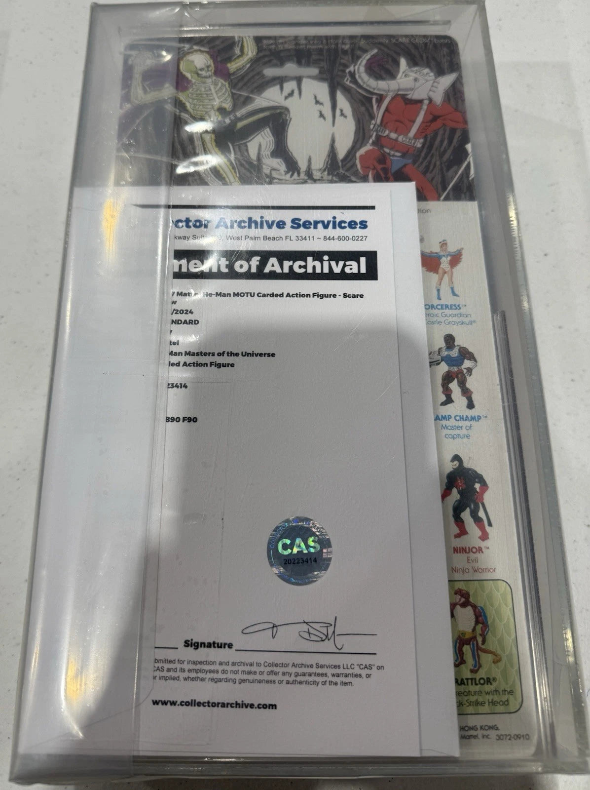 1987 Mattel MOTU He-Man Scare Glow - C.I.D. Halbero CAS 85+