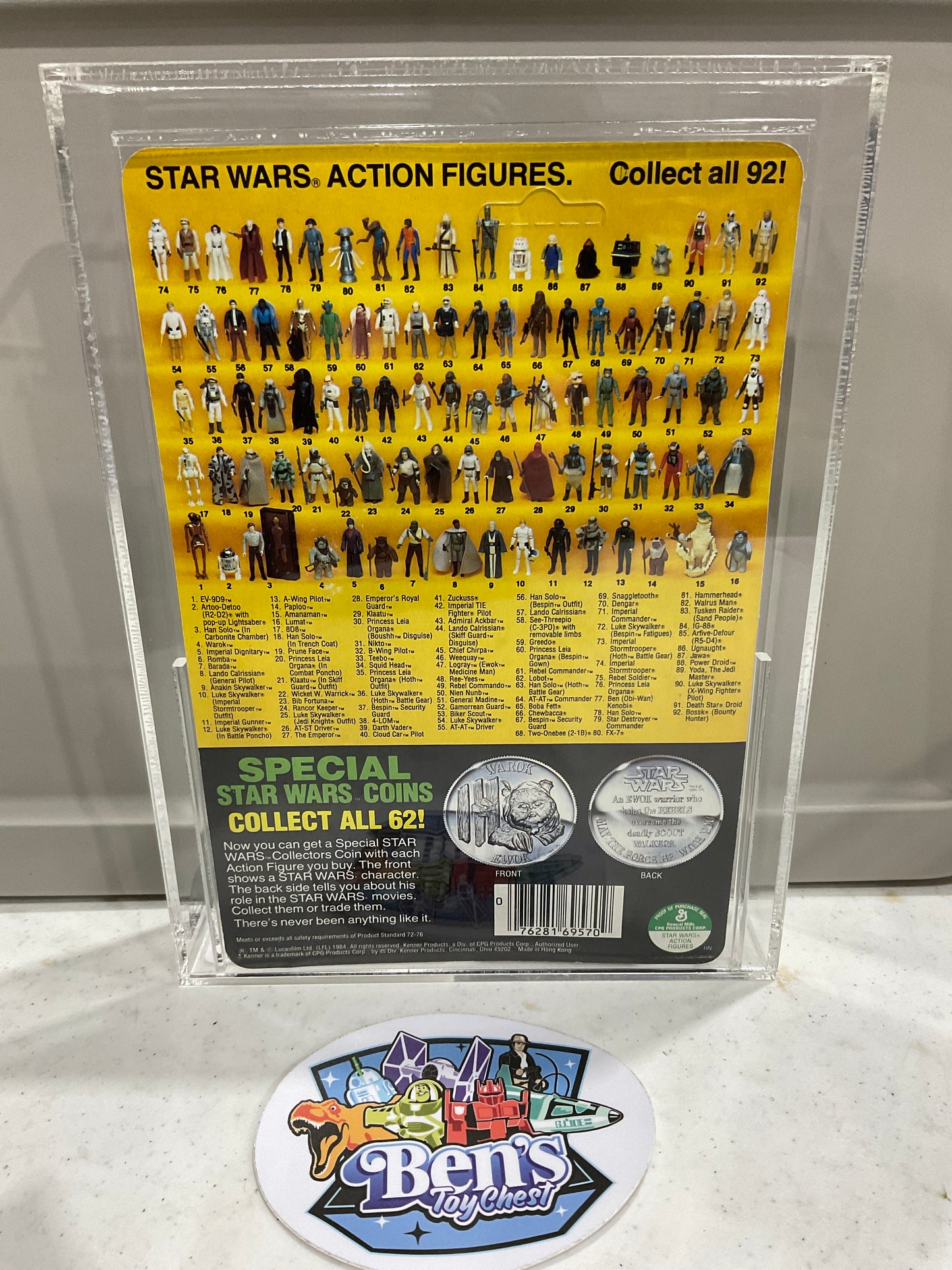 1984 Star Wars POTF R2-D2 With Coin CAS 85