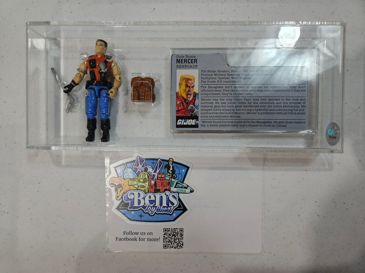 1987 Hasbro G.I. Joe - Mercer W/ File Card, CAS 75 *Loose