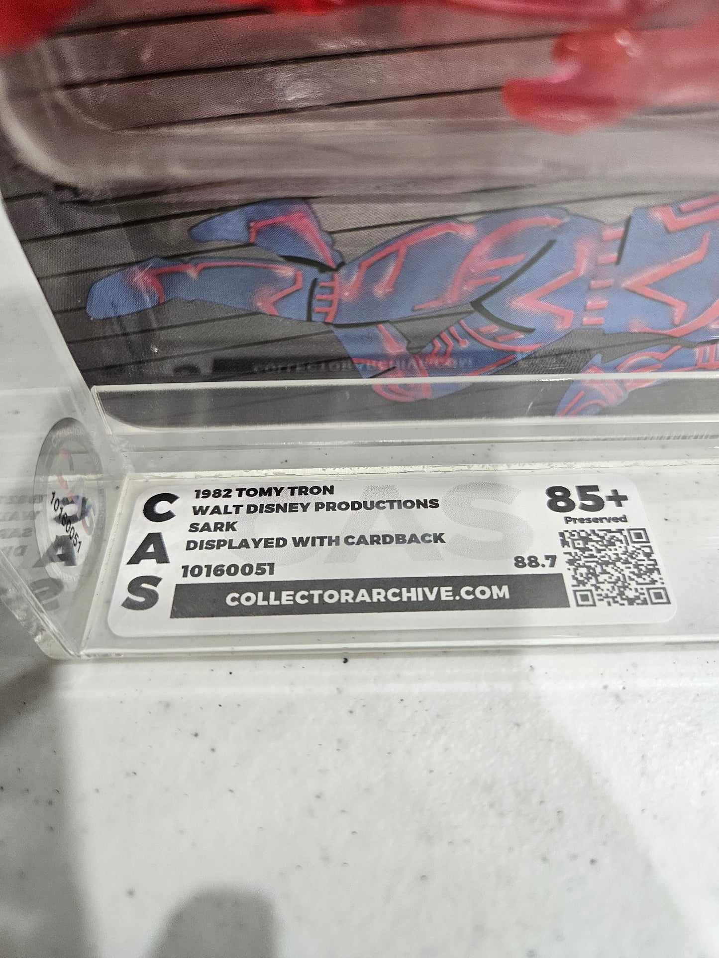 1982 Tomy Tron Sark Loose with Cardback CAS 85+ Preserved