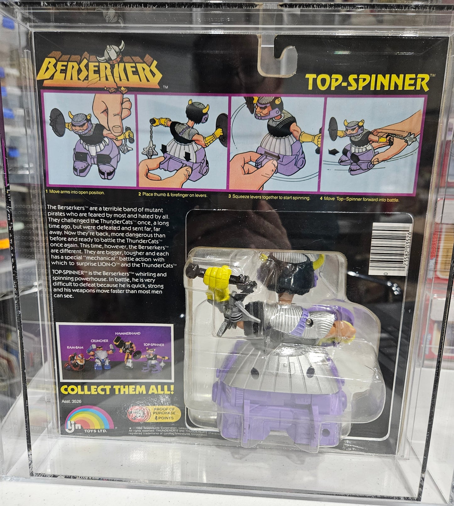 1986 LJN Toys Thundercats Berserkers Top-Spinner AFA 80+ NM