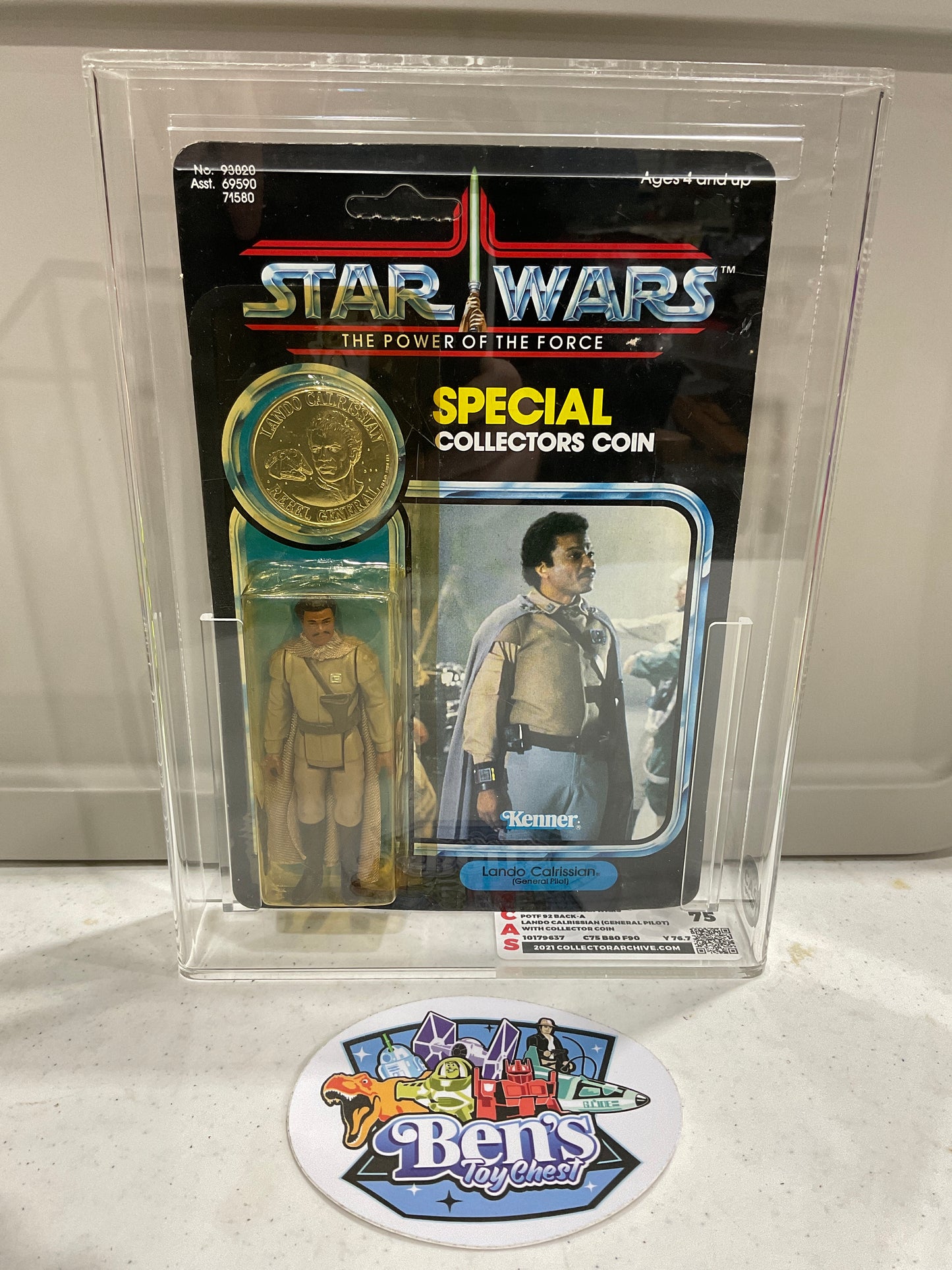 1984 Kenner Star Wars POTF Lando Calrissian (General Pilot) with Coin, CAS 75