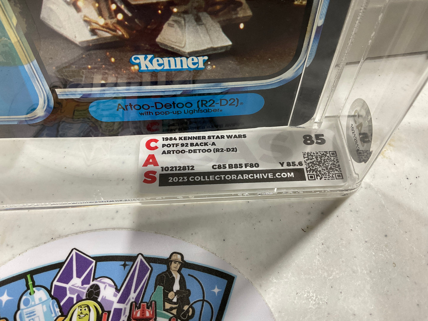 1984 Star Wars POTF R2-D2 With Coin CAS 85