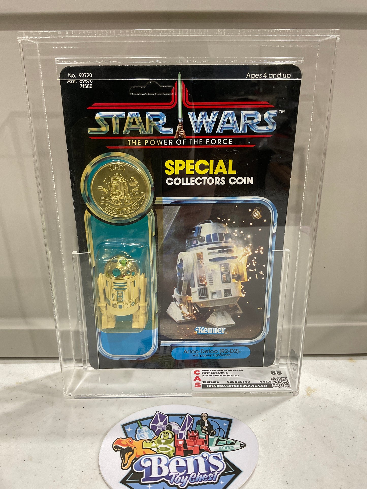 1984 Star Wars POTF R2-D2 With Coin CAS 85