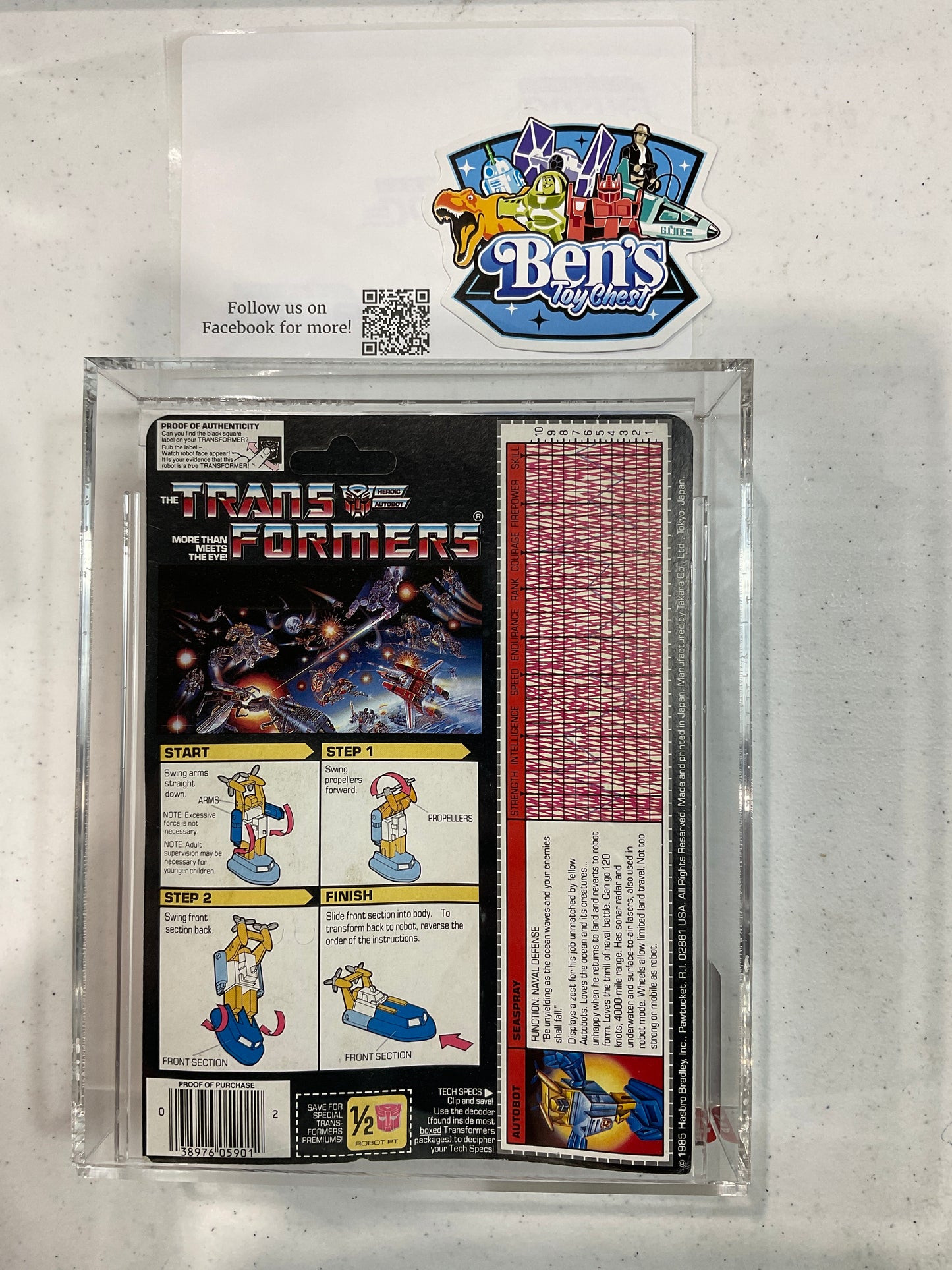 1985 Hasbro Transformers Seaspray AFA 80 NM