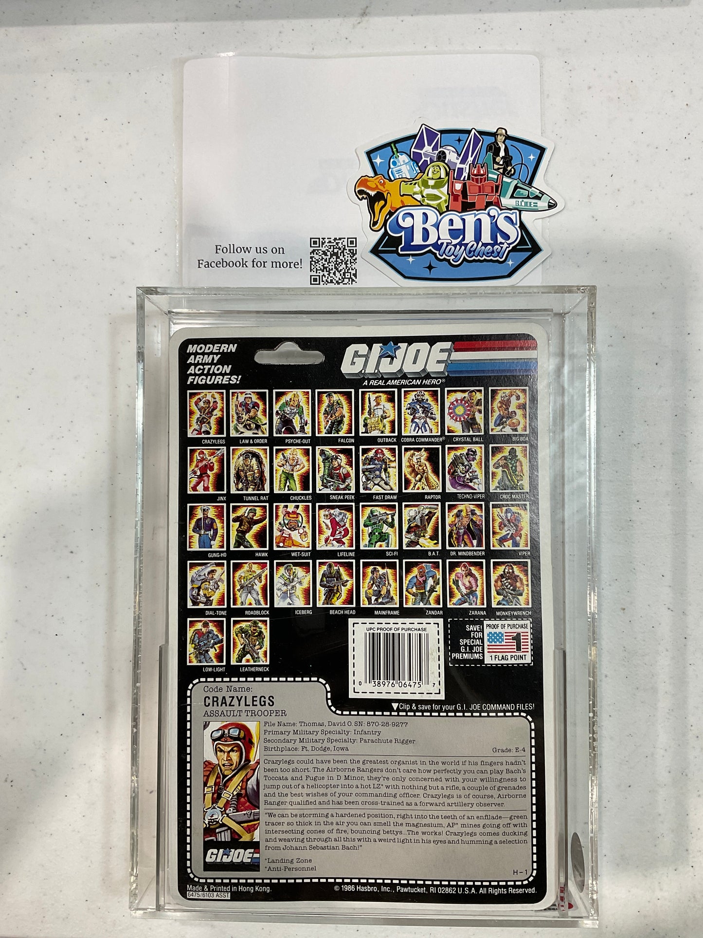 1987 Hasbro GI JOE Crazylegs CAS 85 (C85 B85 F90)