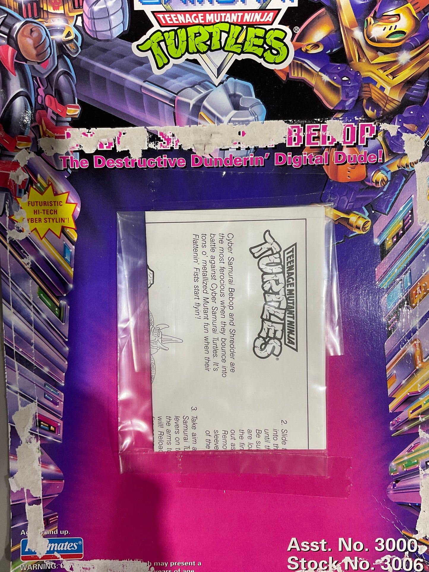 1994 TMNT Cyber Samurai Bebop, COMPLETE, Near-New Condition