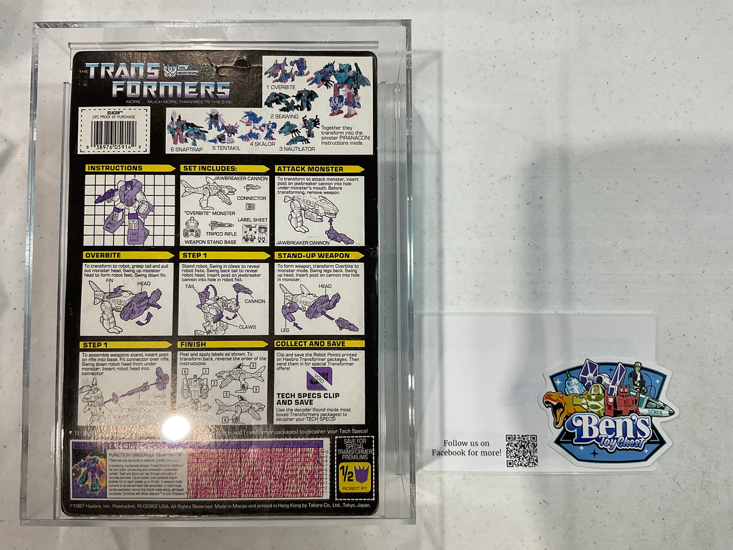 1988 Hasbro Transformers Series 5 Seacon Overbite AFA 80