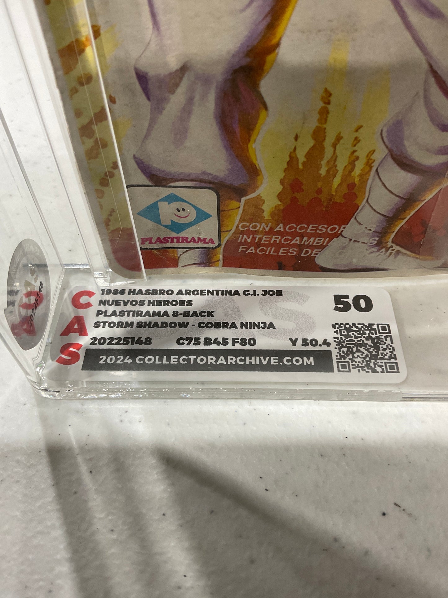 1986 Hasbro GI JOE Nuevos Heroes Storm Shadow CAS 50 (C75 B45 F85)