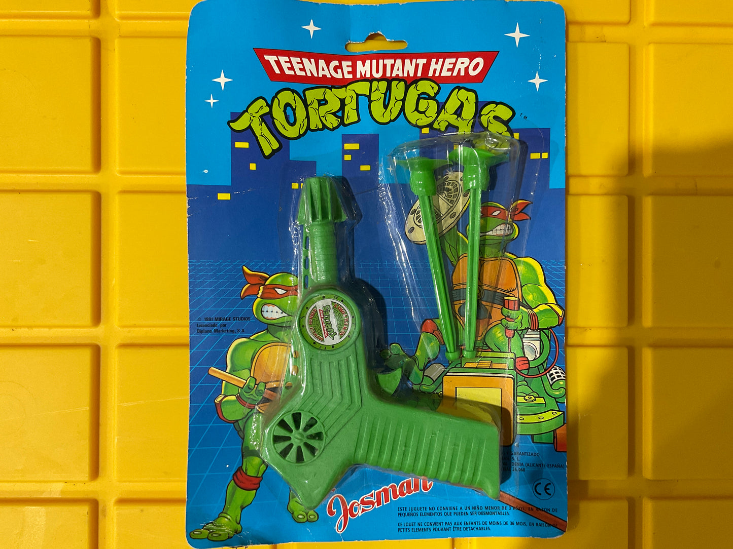 1991 Josman Teenage Mutant Hero Tortugas (TMNT) accessories Set of 3 / *Spain Exclusive