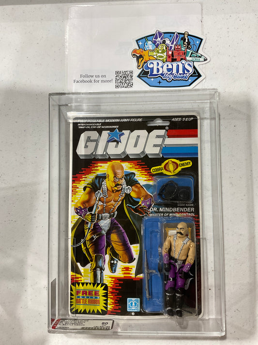 1987 Hasbro GI JOE Dr. Mindbender w/ Battle ribbon AFA 80 NM (C80 B80 F85)