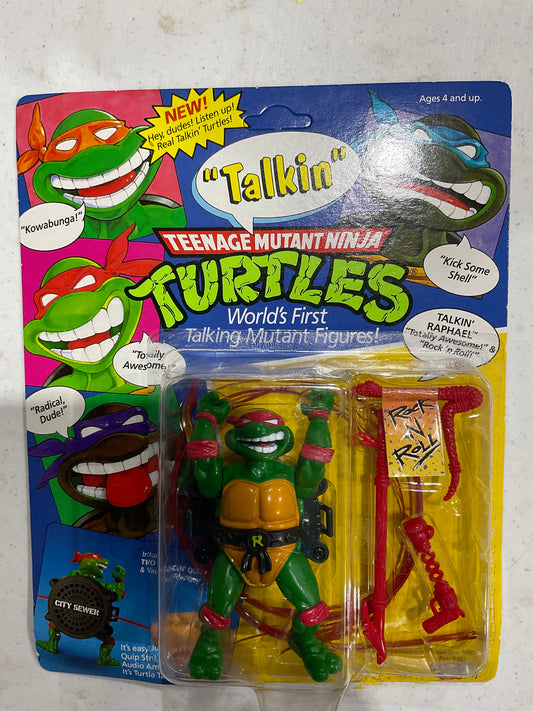 1991 TMNT Talkin’ Raphael, unpunched card, LOOSE BUBBLE