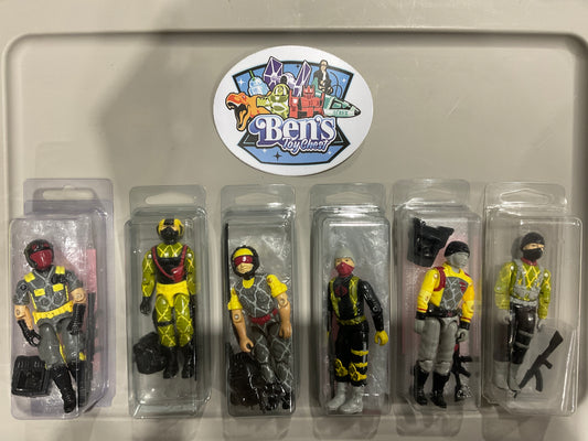 1989 Gi Joe Cobra Python Patrol Squad COMPLETE, Cracked joints