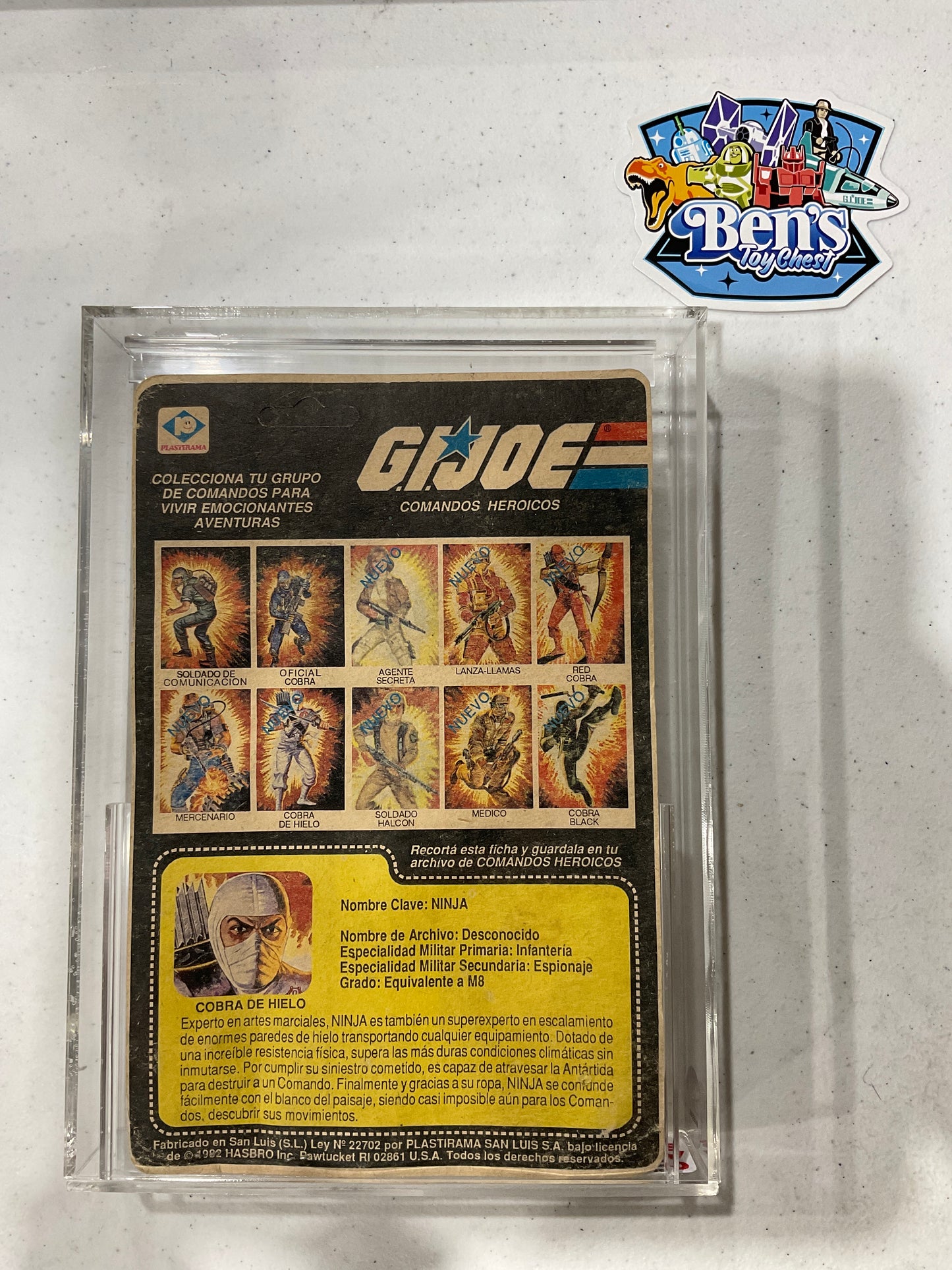 1986 Hasbro GI JOE Nuevos Heroes Storm Shadow CAS 50 (C75 B45 F85)