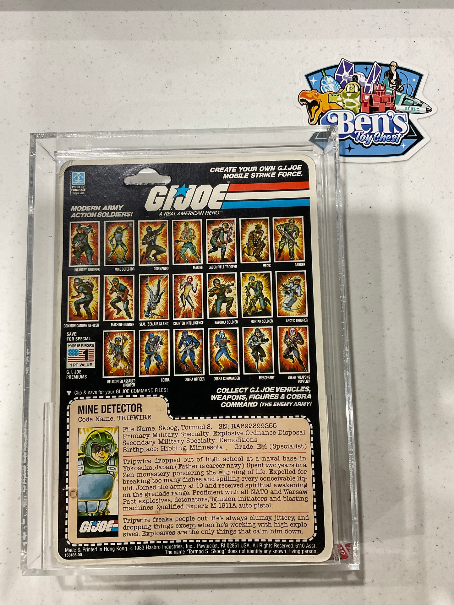 1983 Hasbro GI JOE Series 2/20 Tripwire AFA 80 NM (C80 B85 F85)