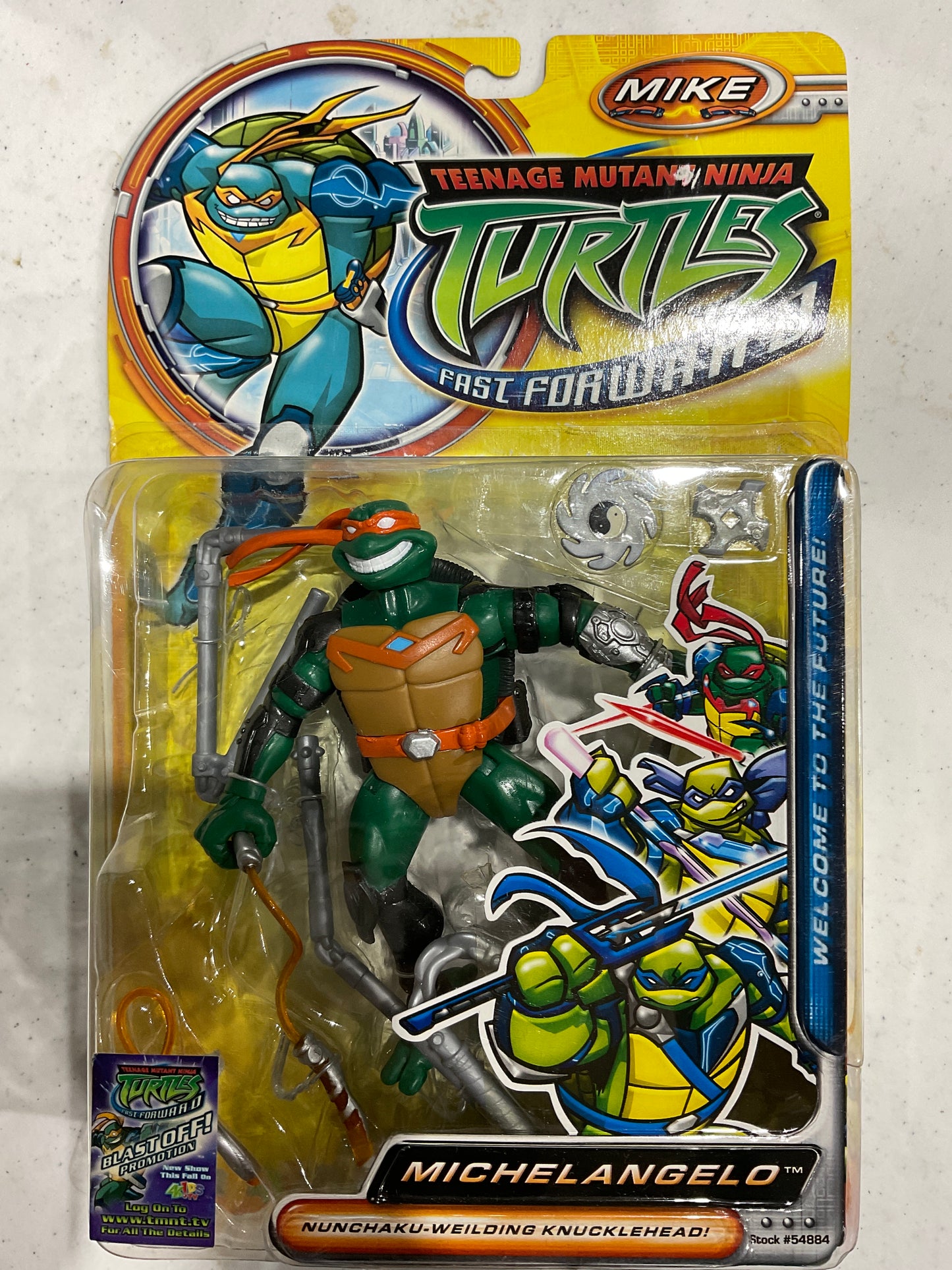 2006 Fast Forward TMNT Michelangelo COMPLETE, Loose Bubble