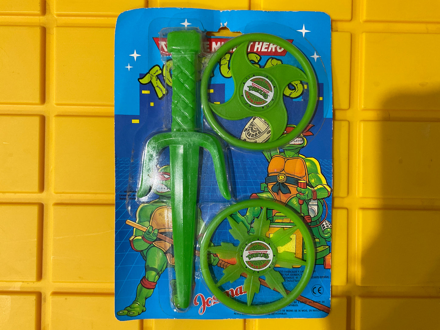 1991 Josman Teenage Mutant Hero Tortugas (TMNT) accessories Set of 3 / *Spain Exclusive