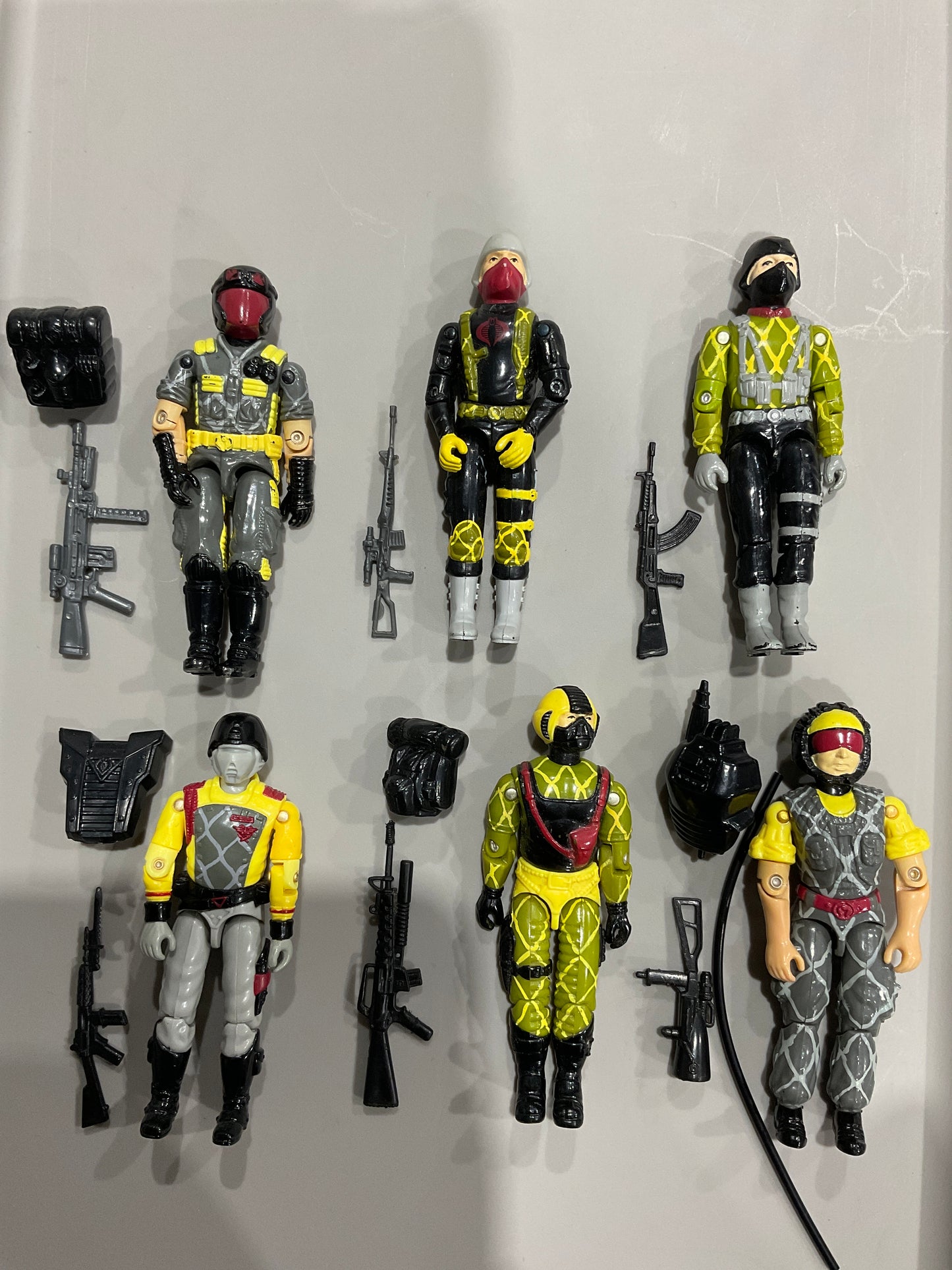 1989 Gi Joe Cobra Python Patrol Squad COMPLETE, Cracked joints