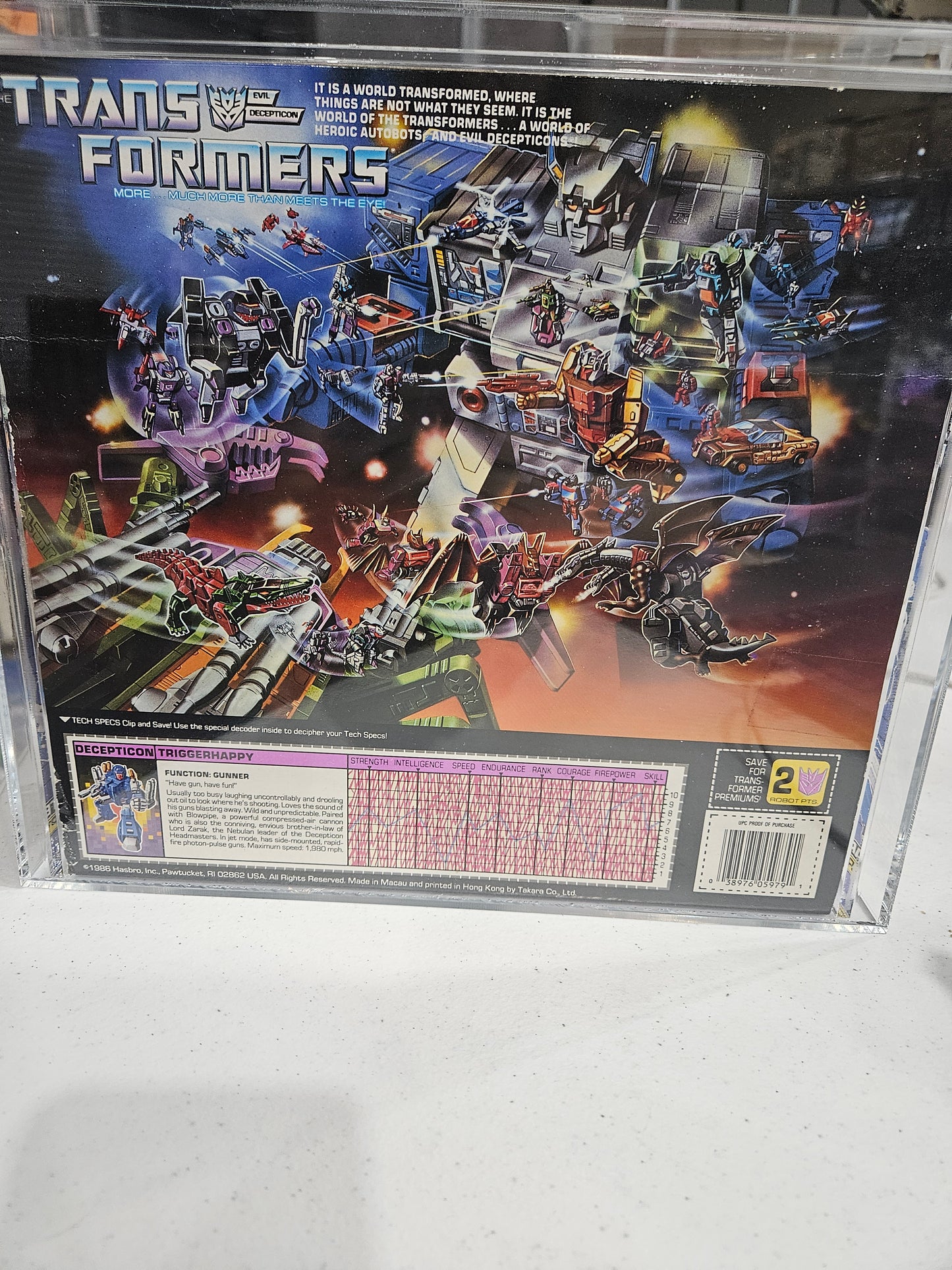 1987 Hasbro Transformers Triggerhappy AFA 75 EX+/NM