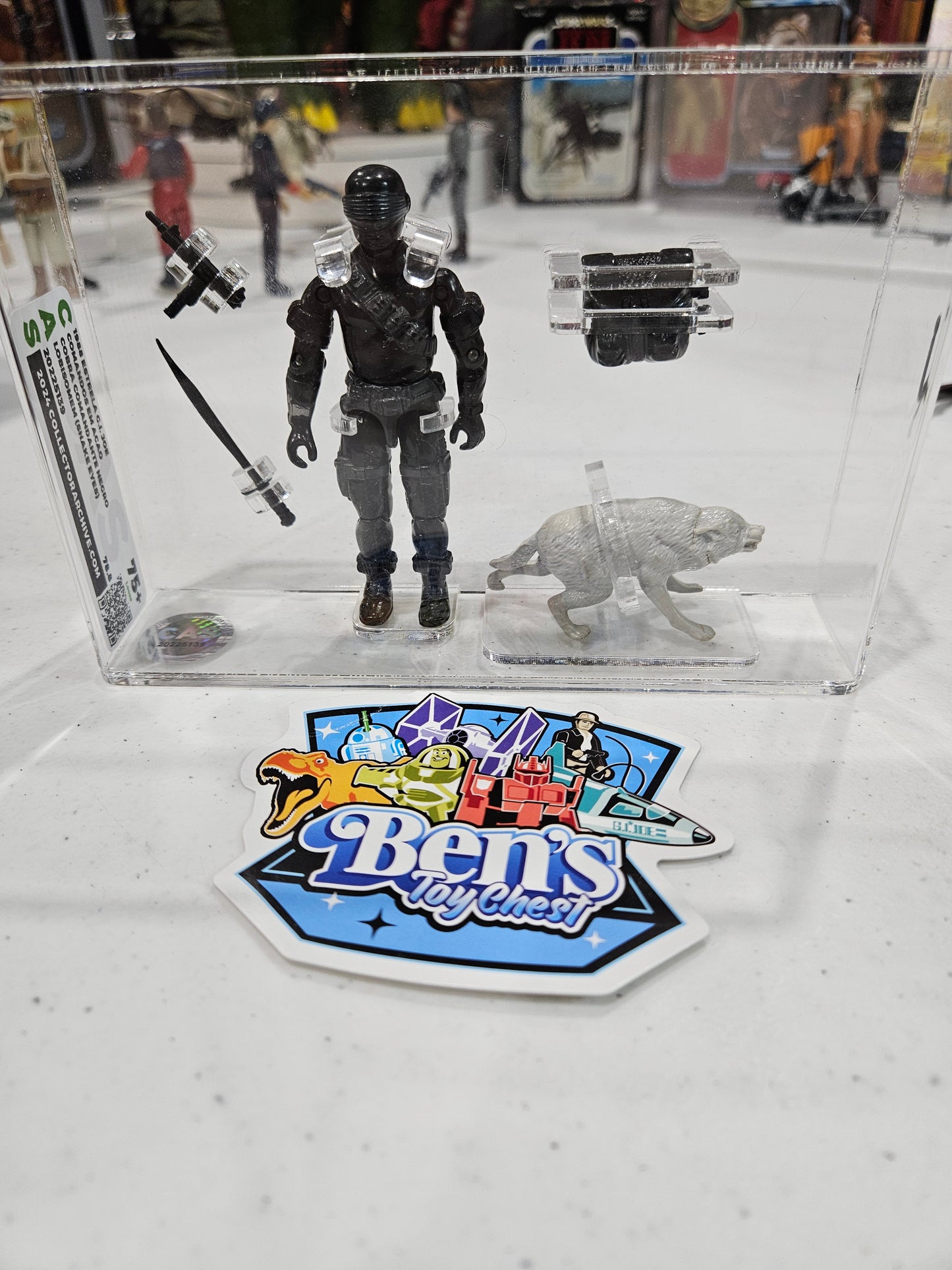 1988 Estrela GI Joe Cobra Comamdante Negro Snake Eyes CAS 75+