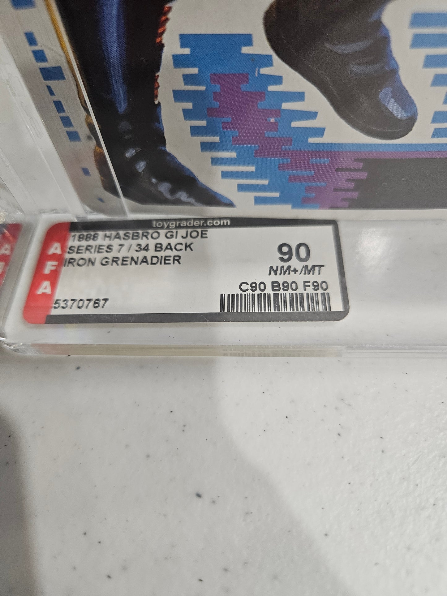 1988 Hasbro GI Joe Iron Grenadier AFA 90 NM+/MT