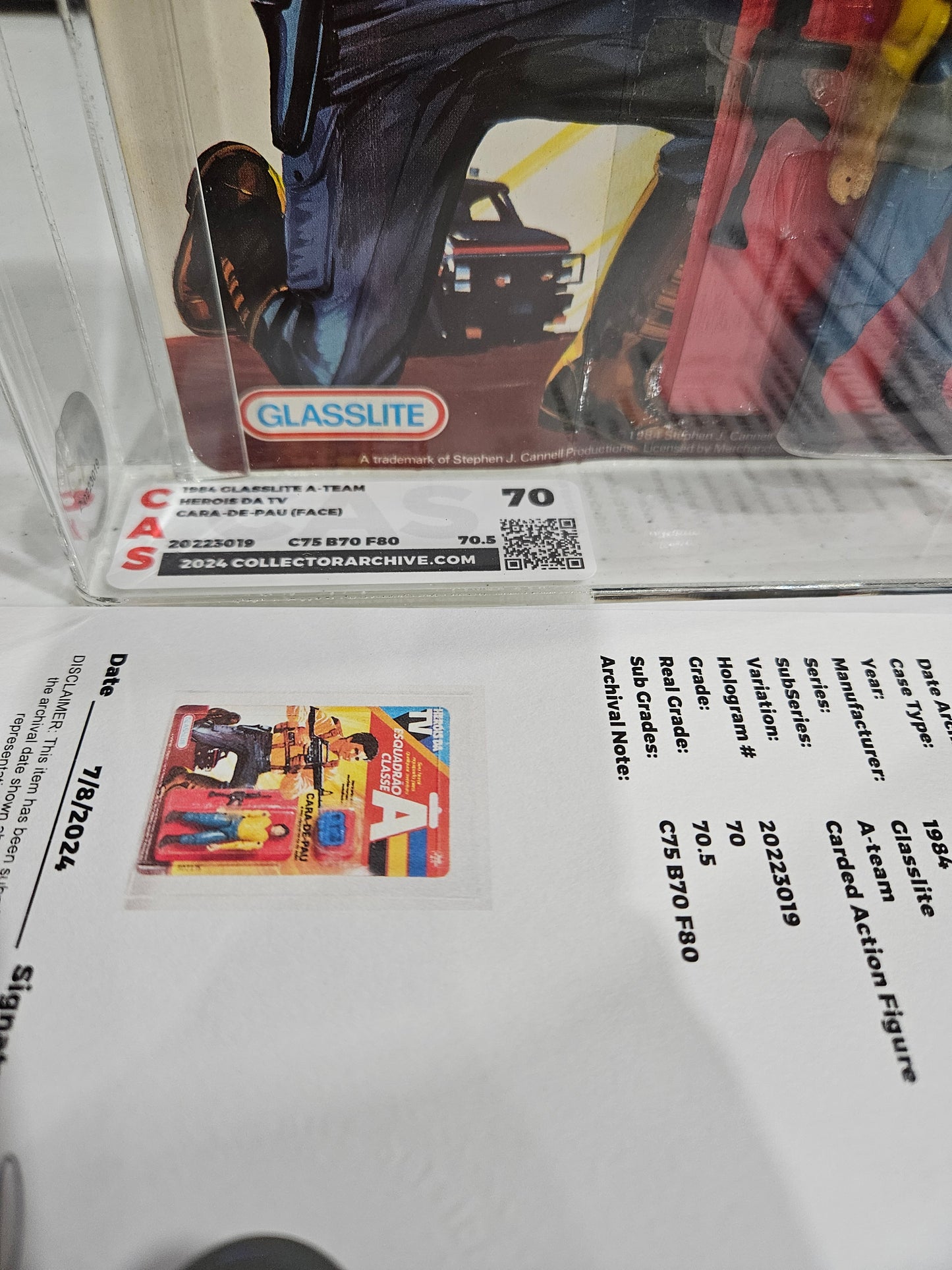 1984 Glasslite A-Team Heroise Da TV Cara-De-Pau (Face) CAS 70