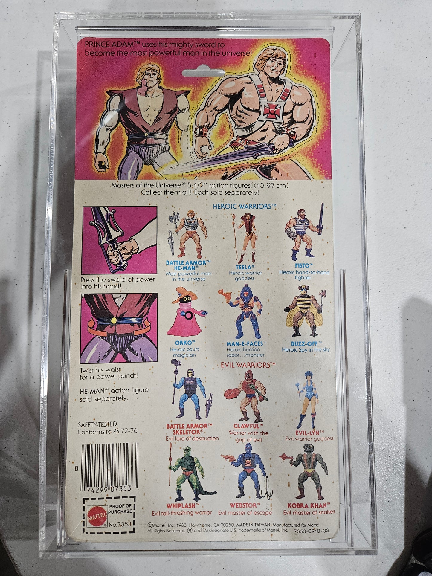 1984 Mattel MOTU He-Man Prince Adam CAS 80