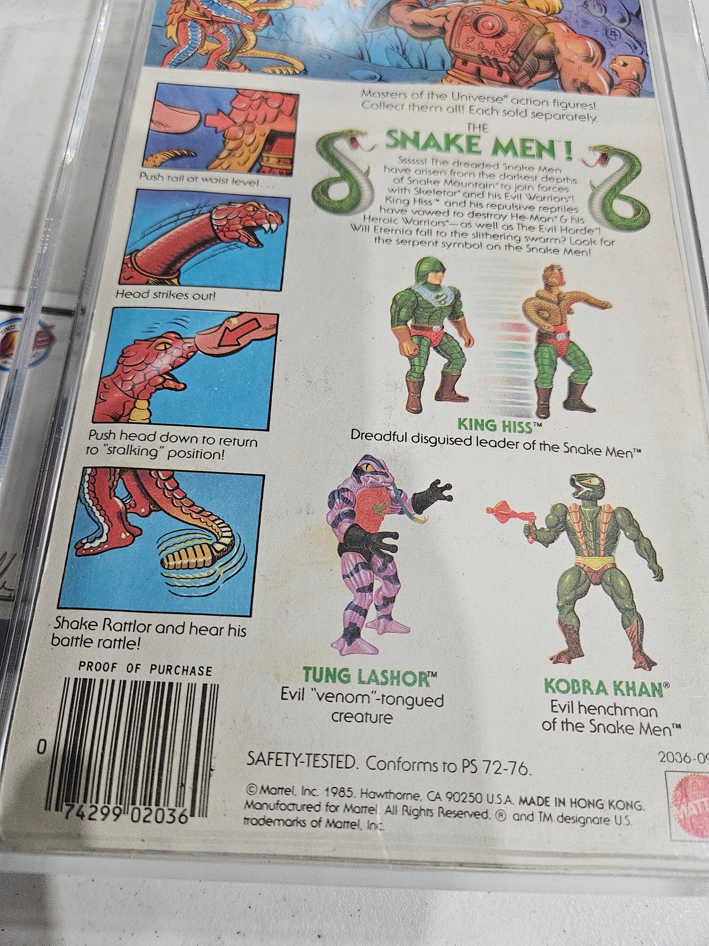 1986 Mattel MOTU Rattlor AFA 80 NM