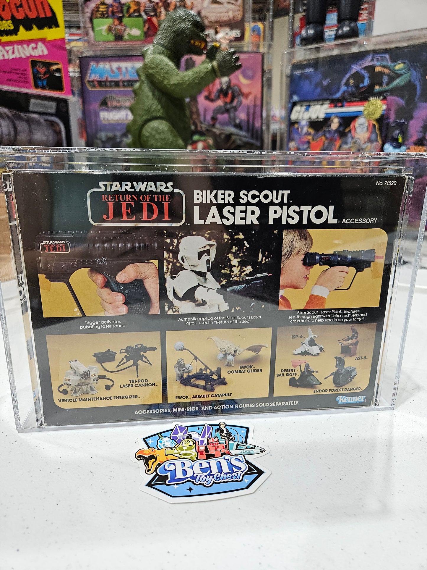 1984 Kenner Star Wars ROTJ Biker Scout Laser Pistol AFA 80