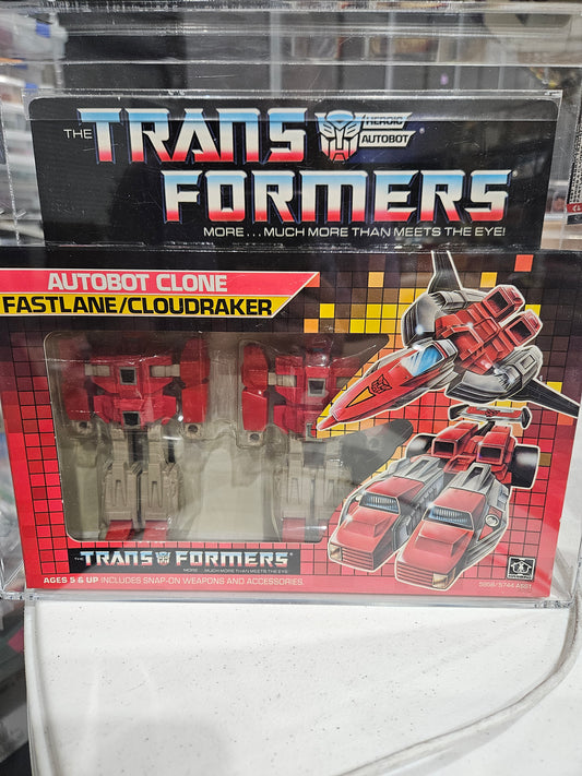 1987 Hasbro Transformers Fastlane Cloudraker AFA 85 Y-NM+
